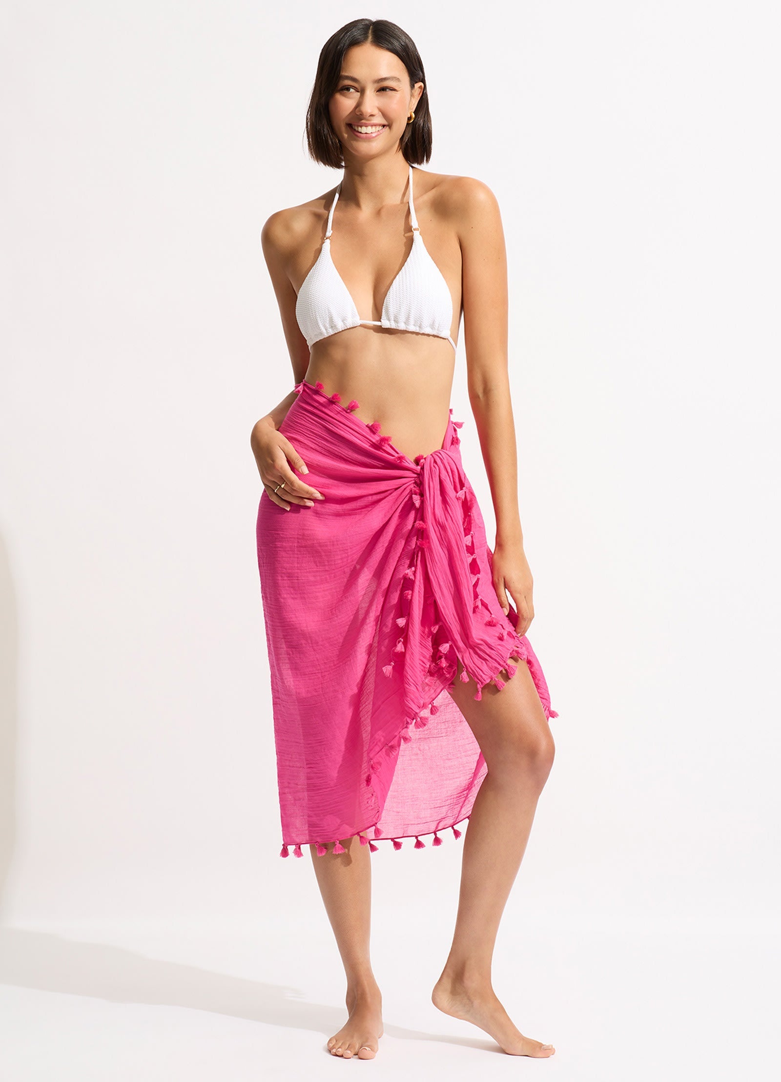  Cotton Gauze Sarong - Fuchsia Rose