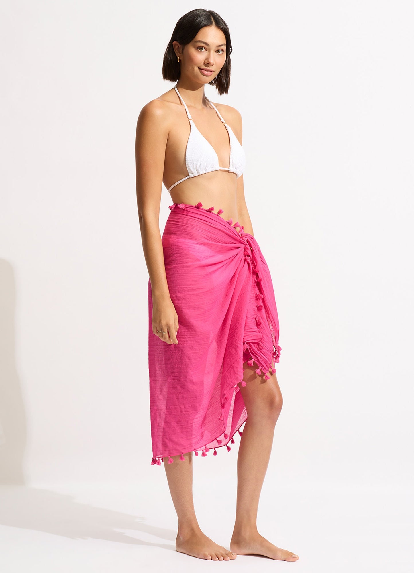  Cotton Gauze Sarong - Fuchsia Rose