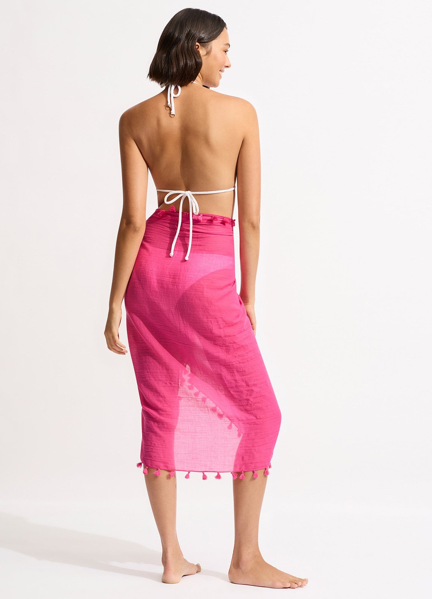  Cotton Gauze Sarong - Fuchsia Rose