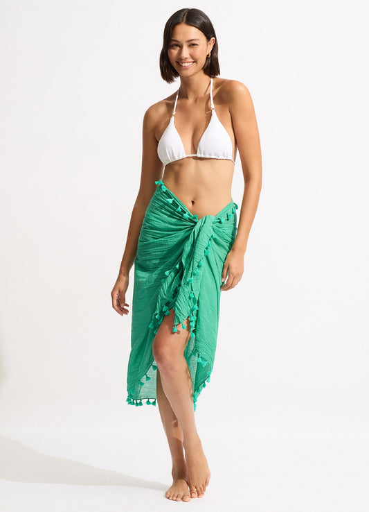  Cotton Gauze Sarong - Jade