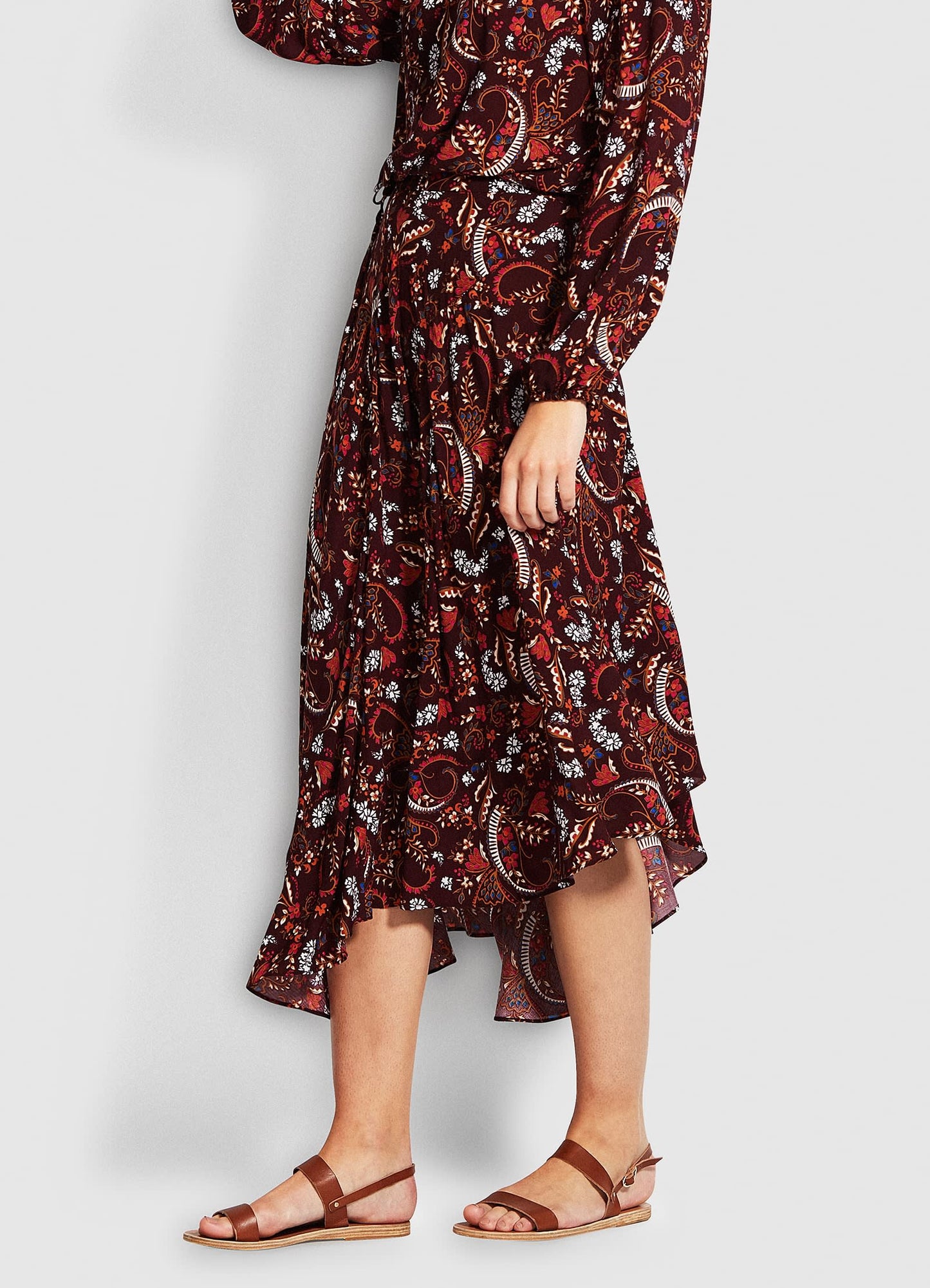  El Dorado Chloe Paisley Skirt - Maroon