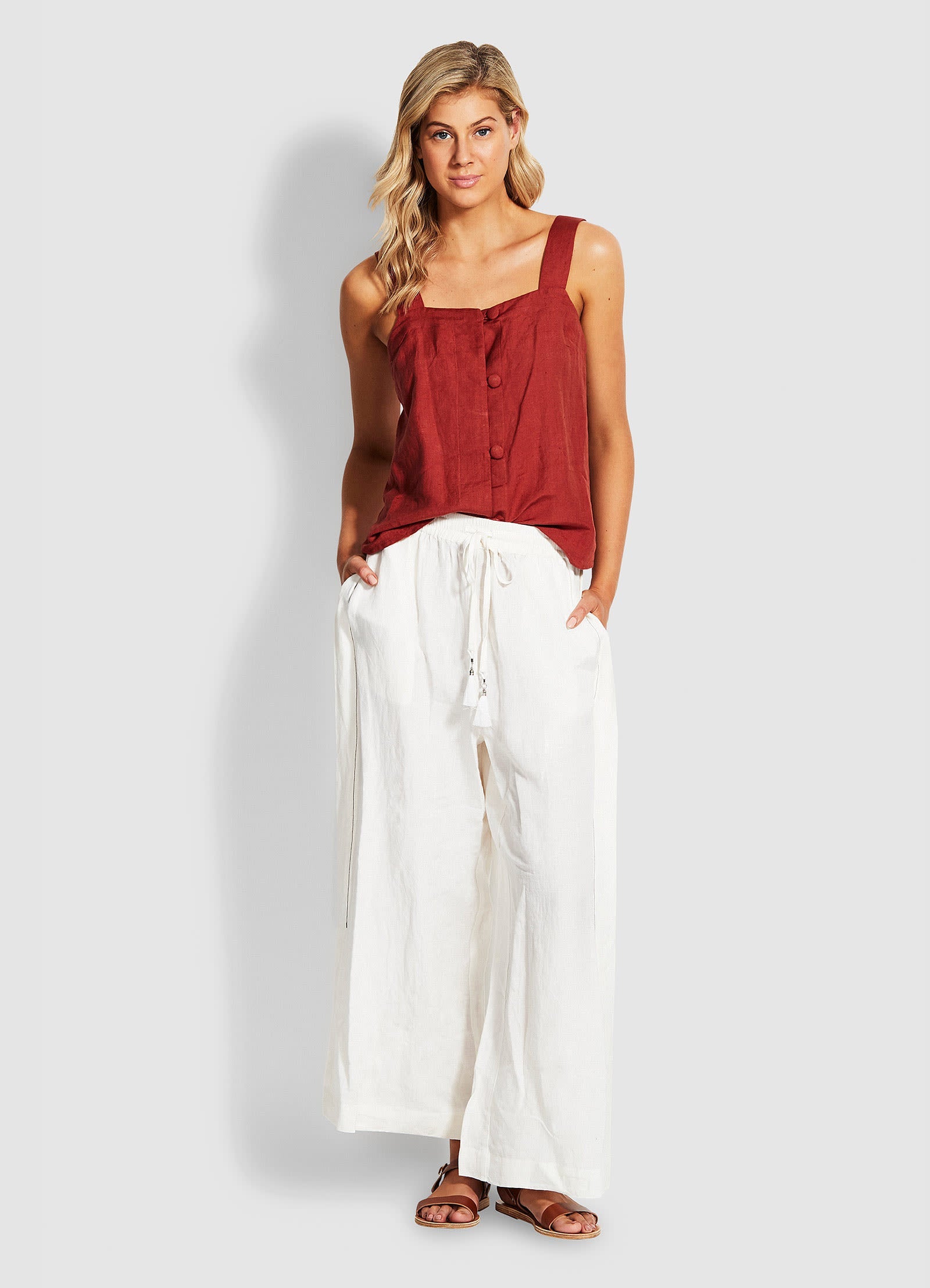  Weekender Linen Pant - White