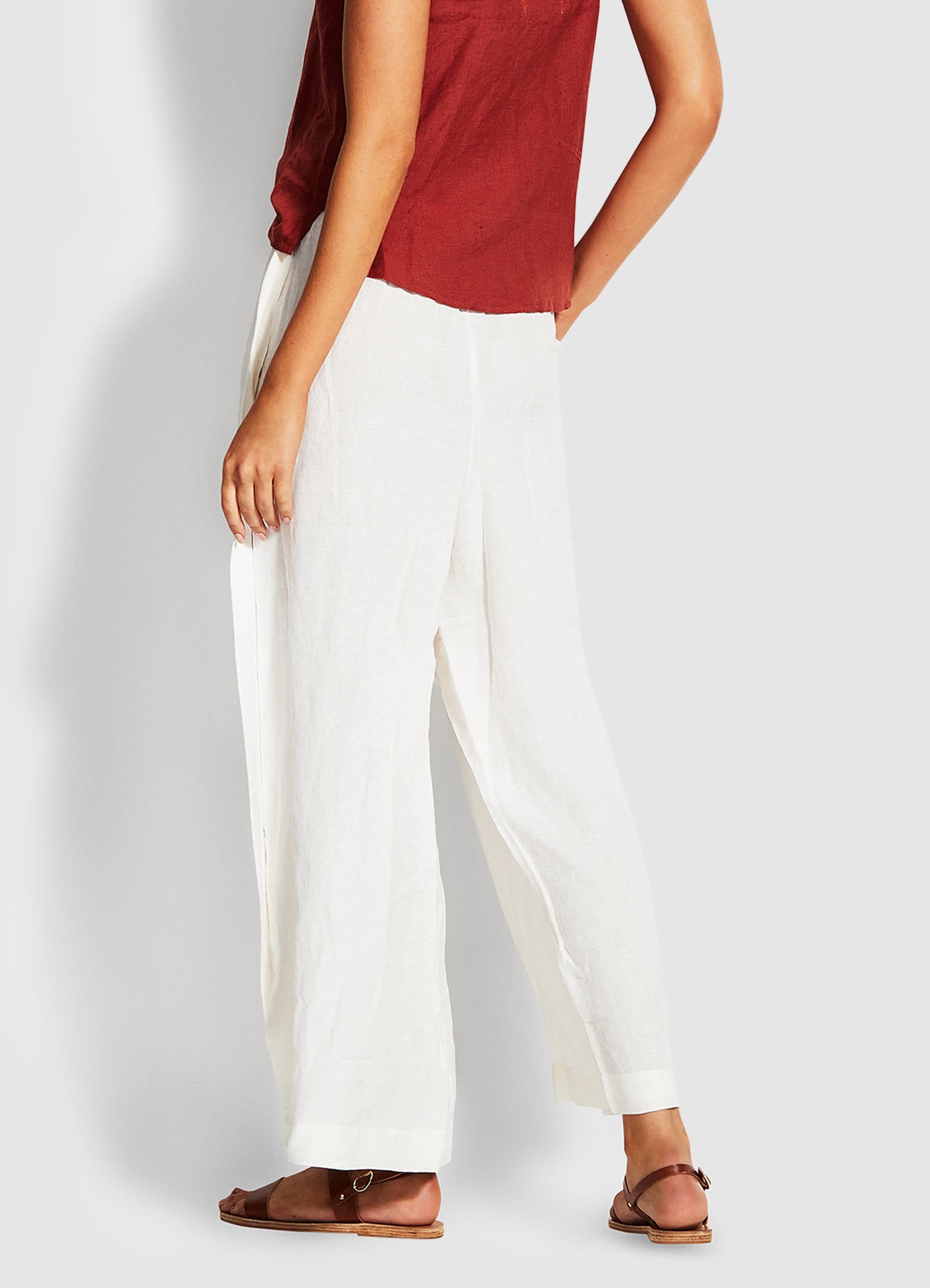 Weekender Linen Pant - White
