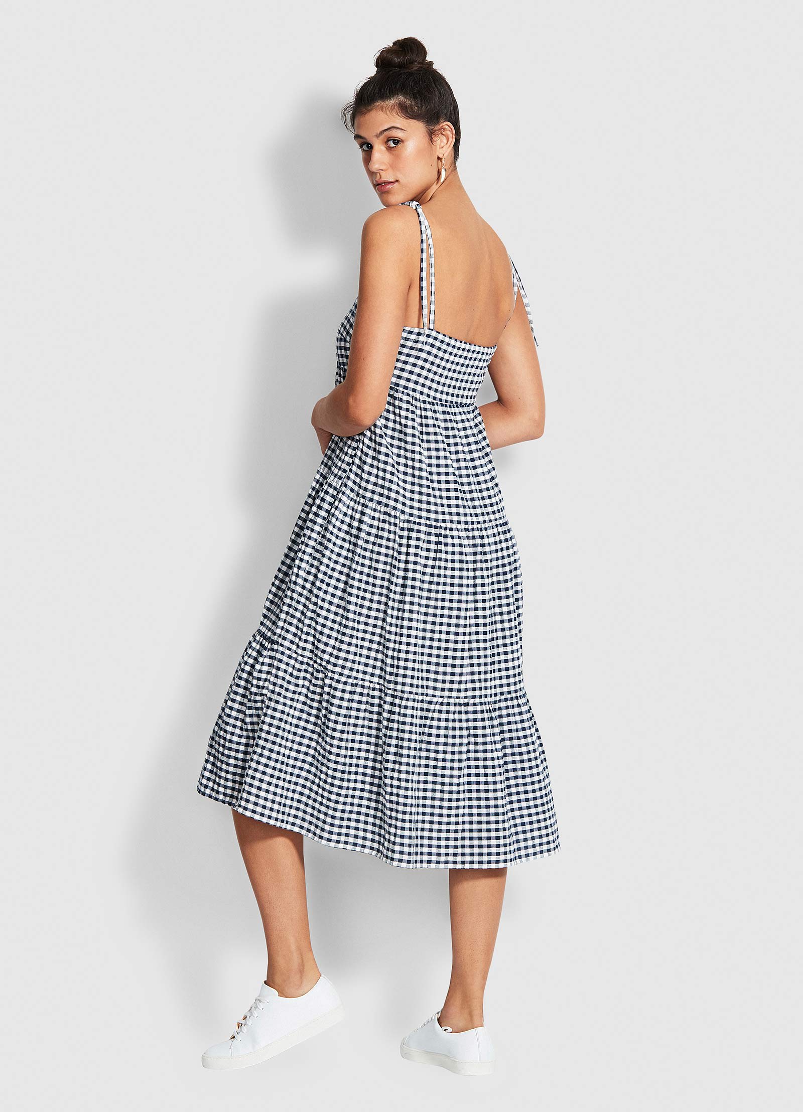  Beach Edit Ally Gingham Dress - Blue