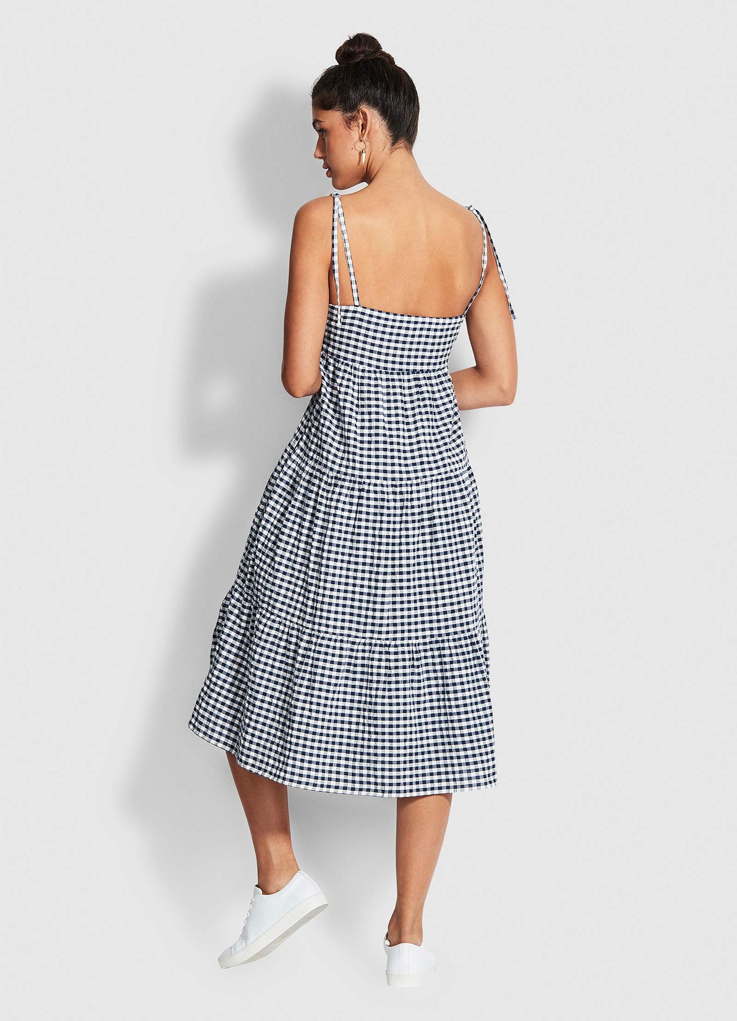  Beach Edit Ally Gingham Dress - Blue