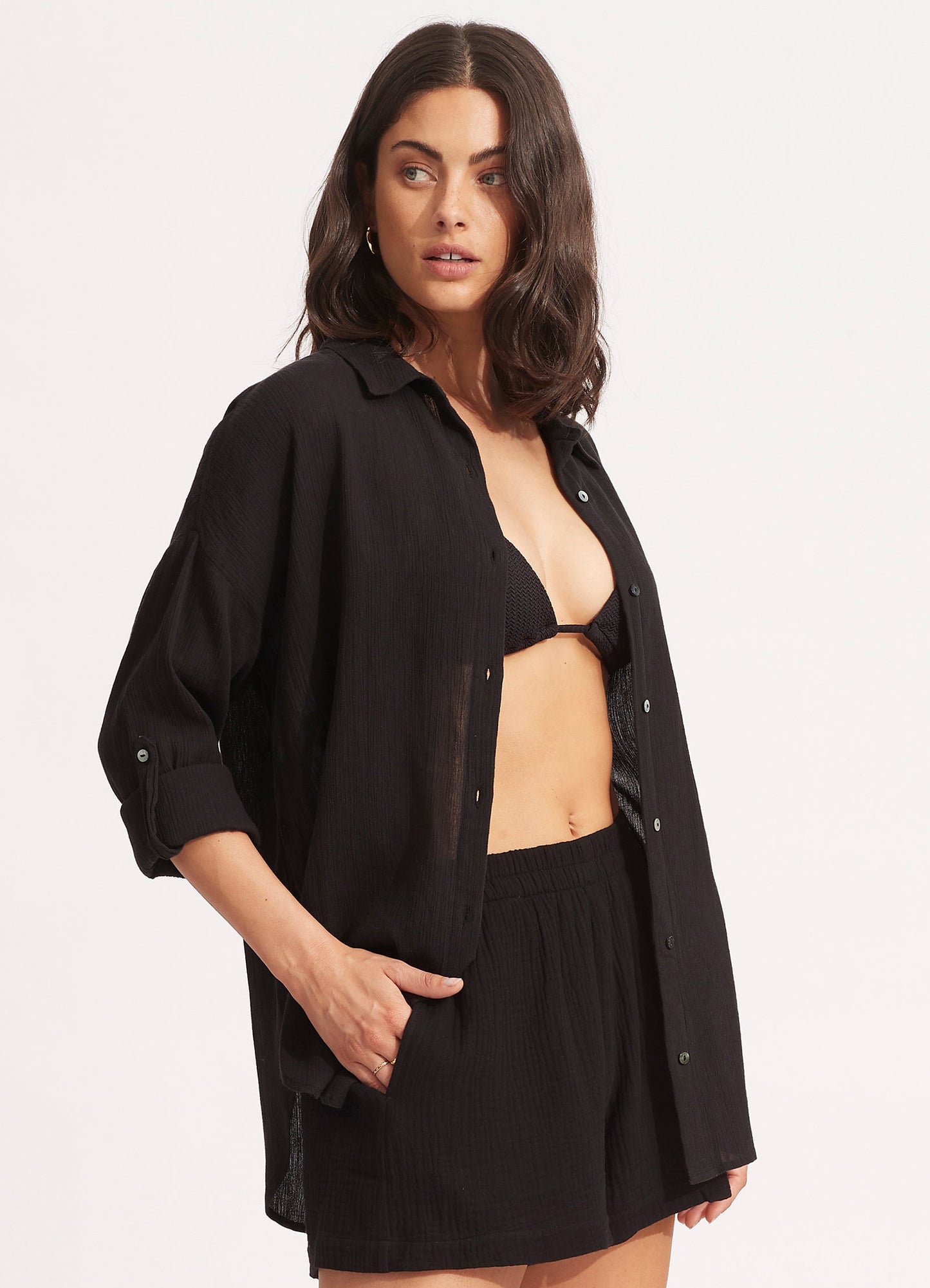  Classic Beach Shirt - Black