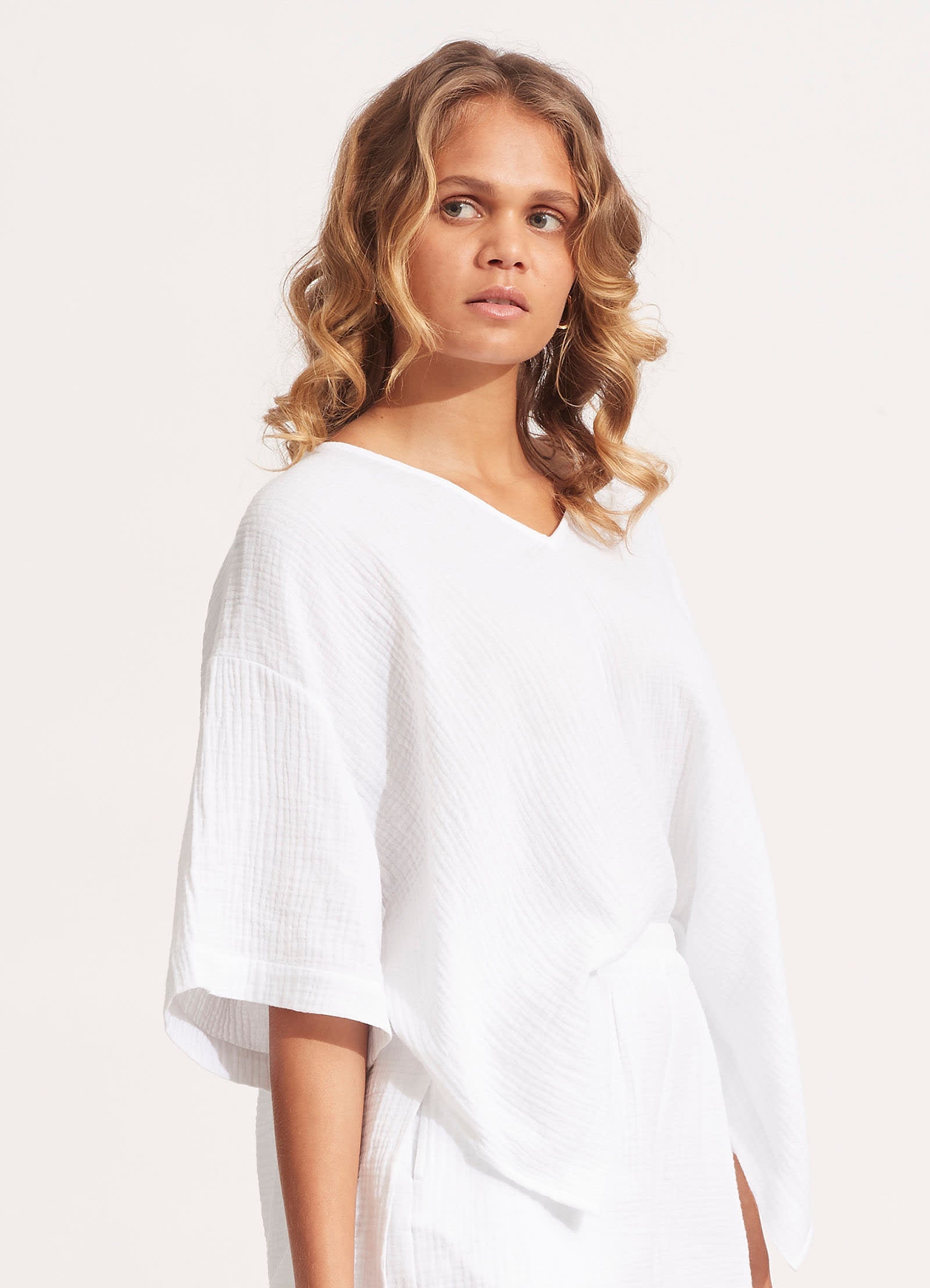  Double Cloth Top - White