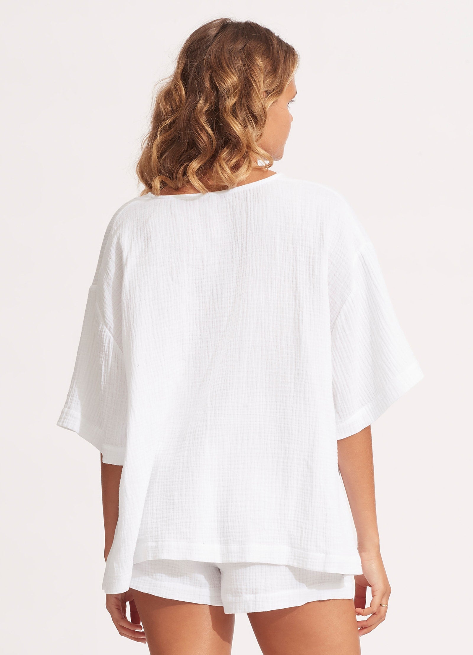  Double Cloth Top - White