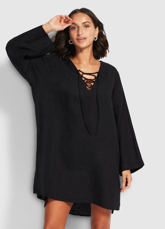  Harbour Linen Cover Up - Black