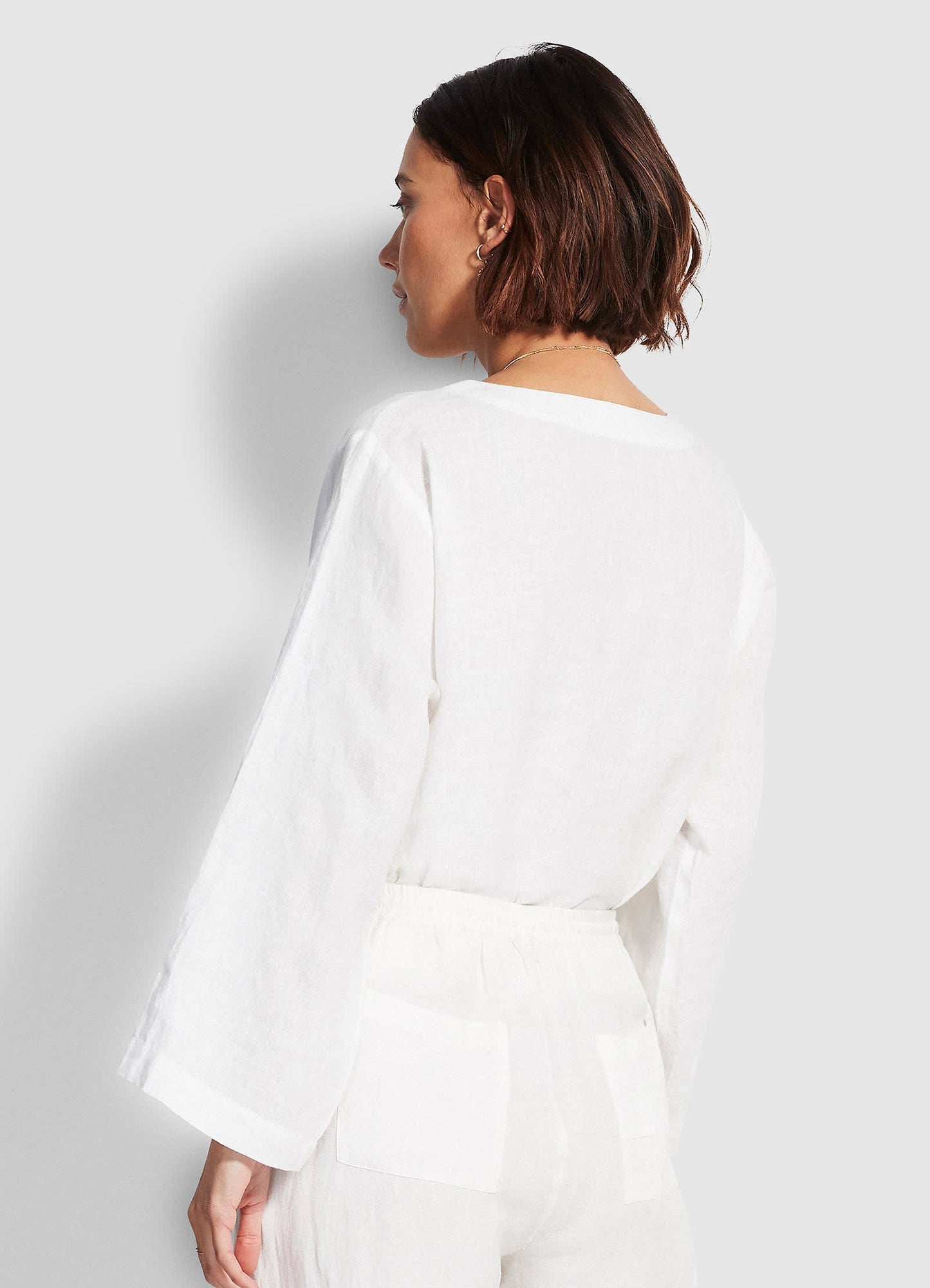  Beach Edit Harbour Linen Top - White