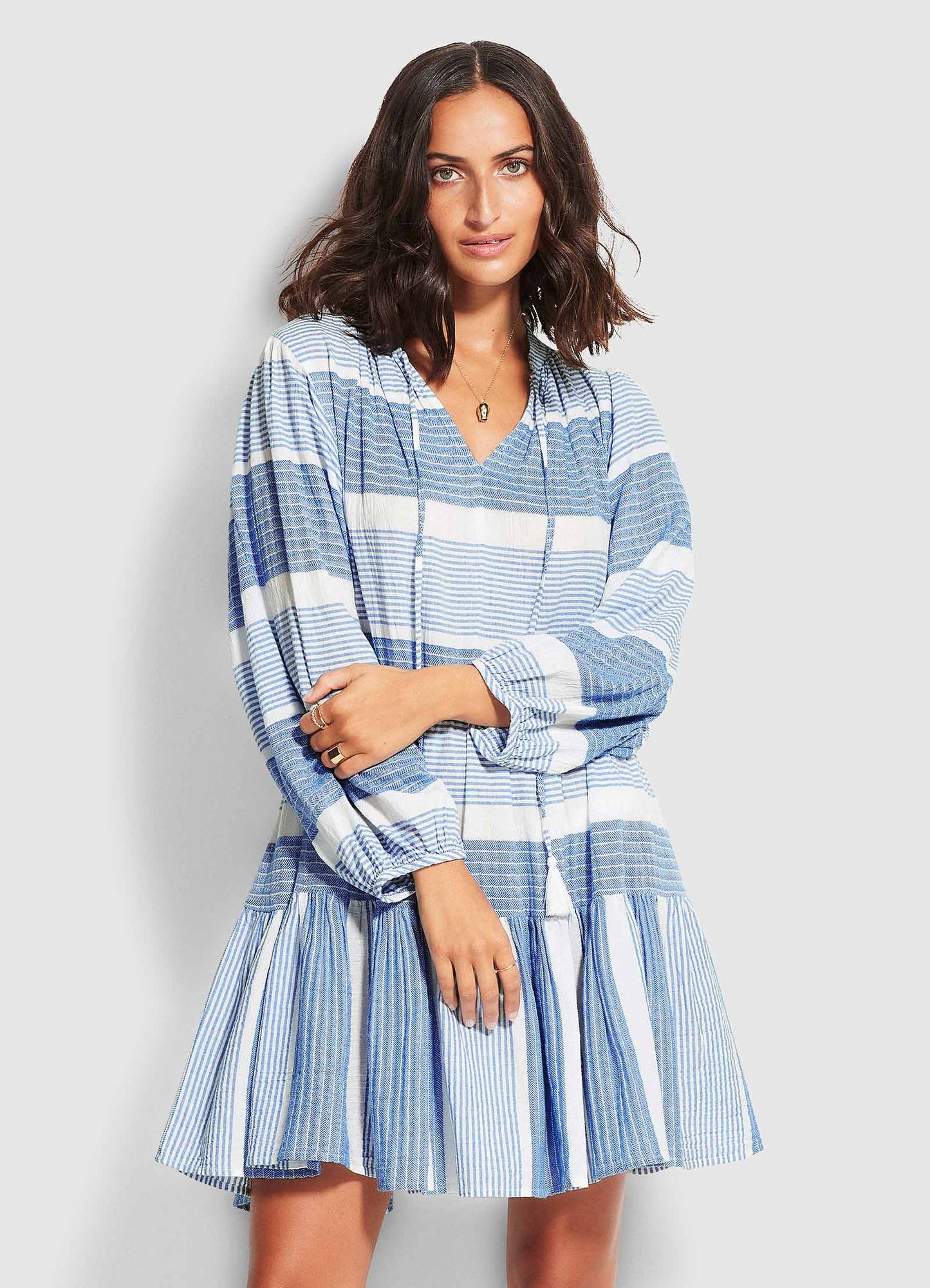  Jacquard Dress- Blue