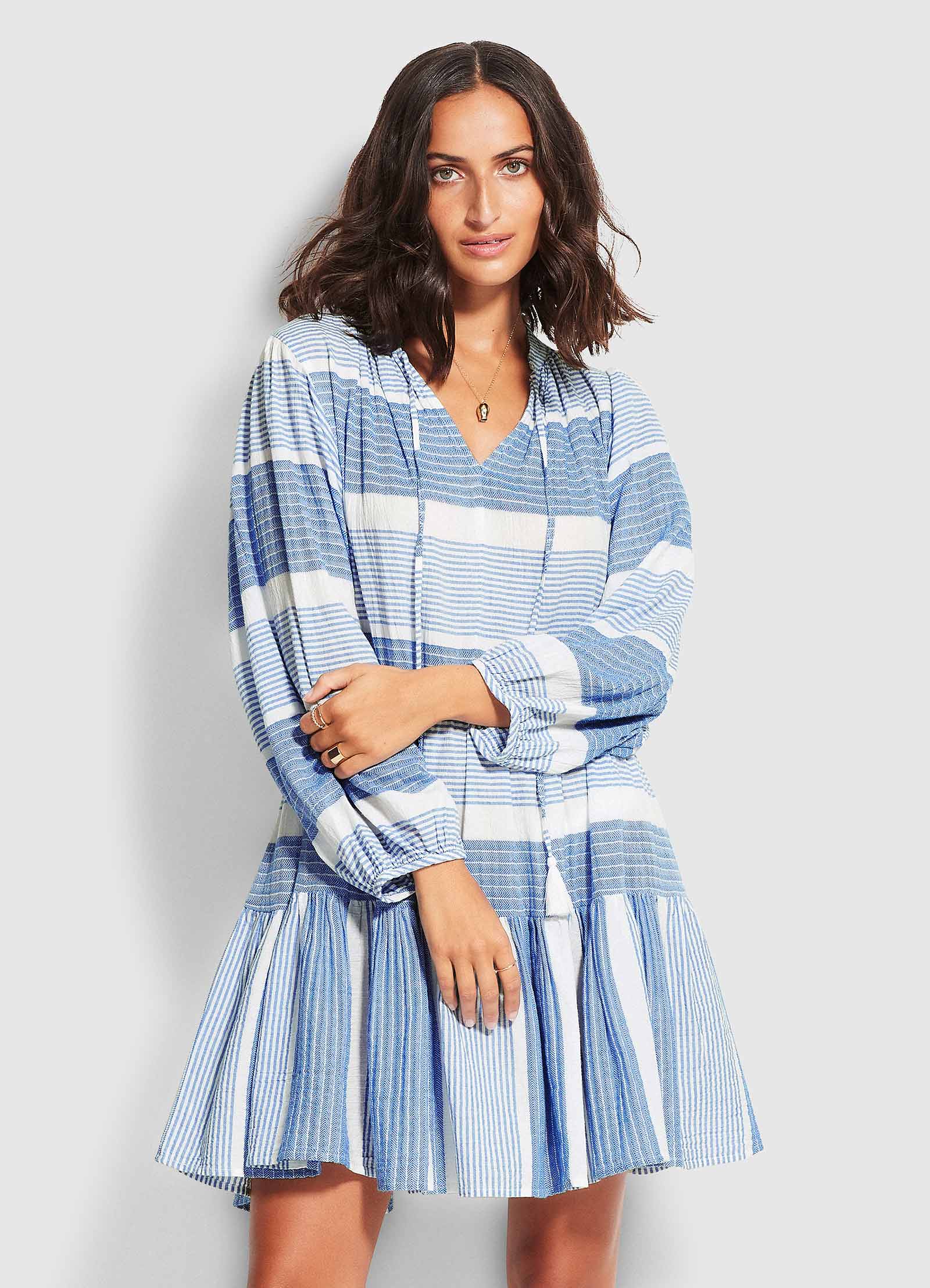  Jacquard Dress- Blue