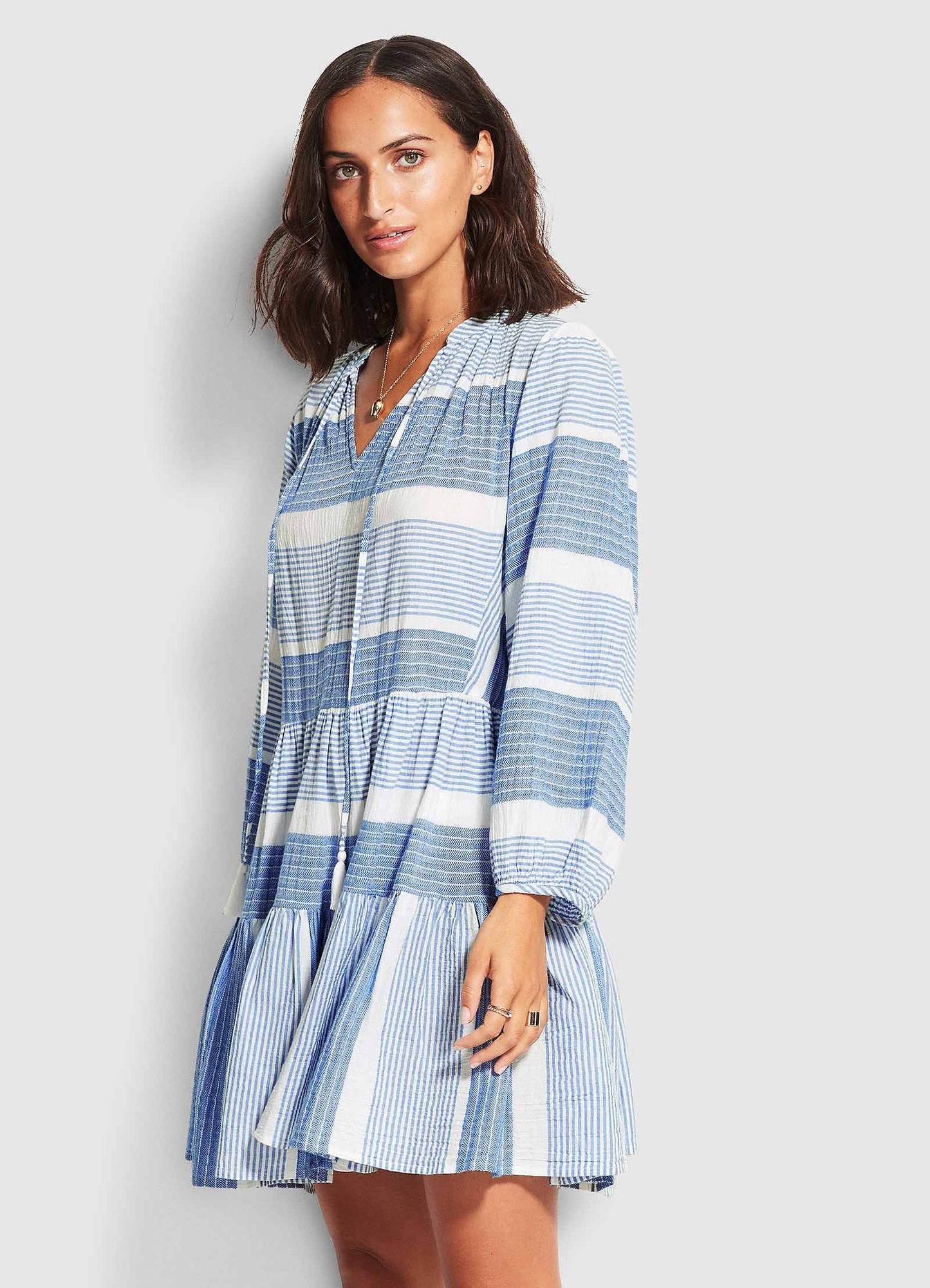 Jacquard Dress- Blue