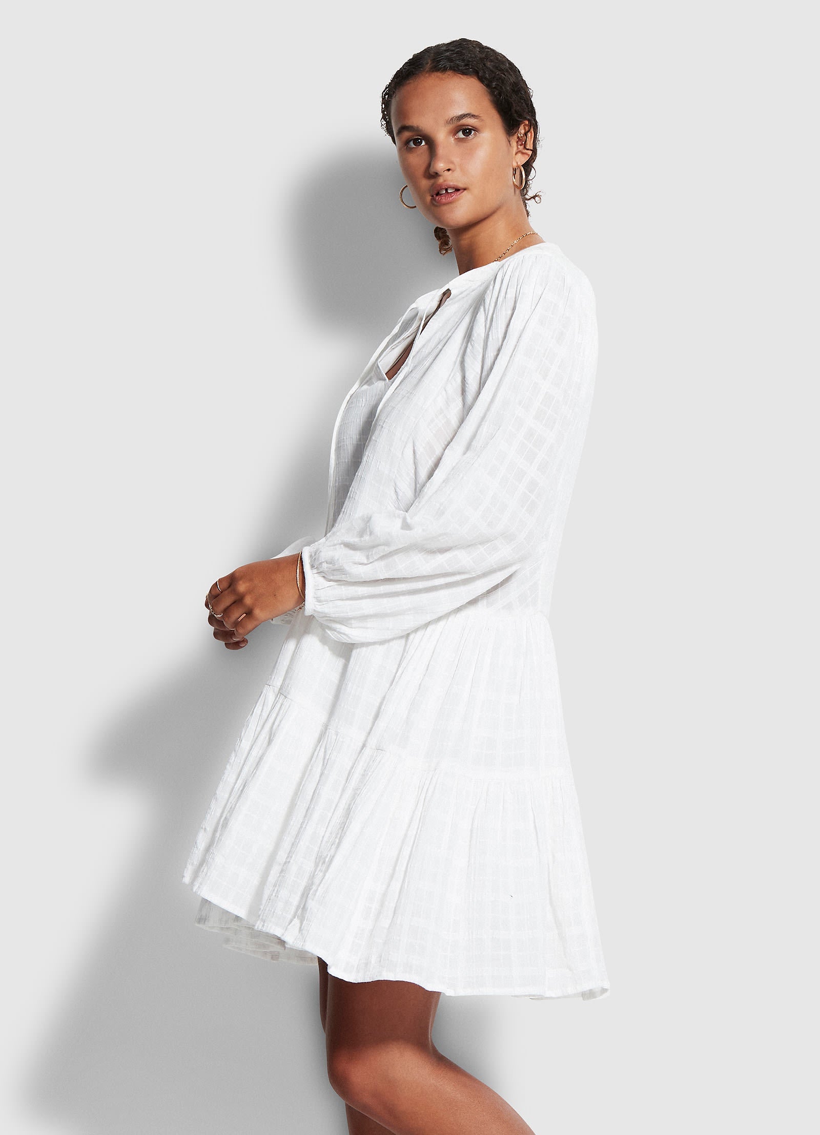  Drifter Tiered Dress - White