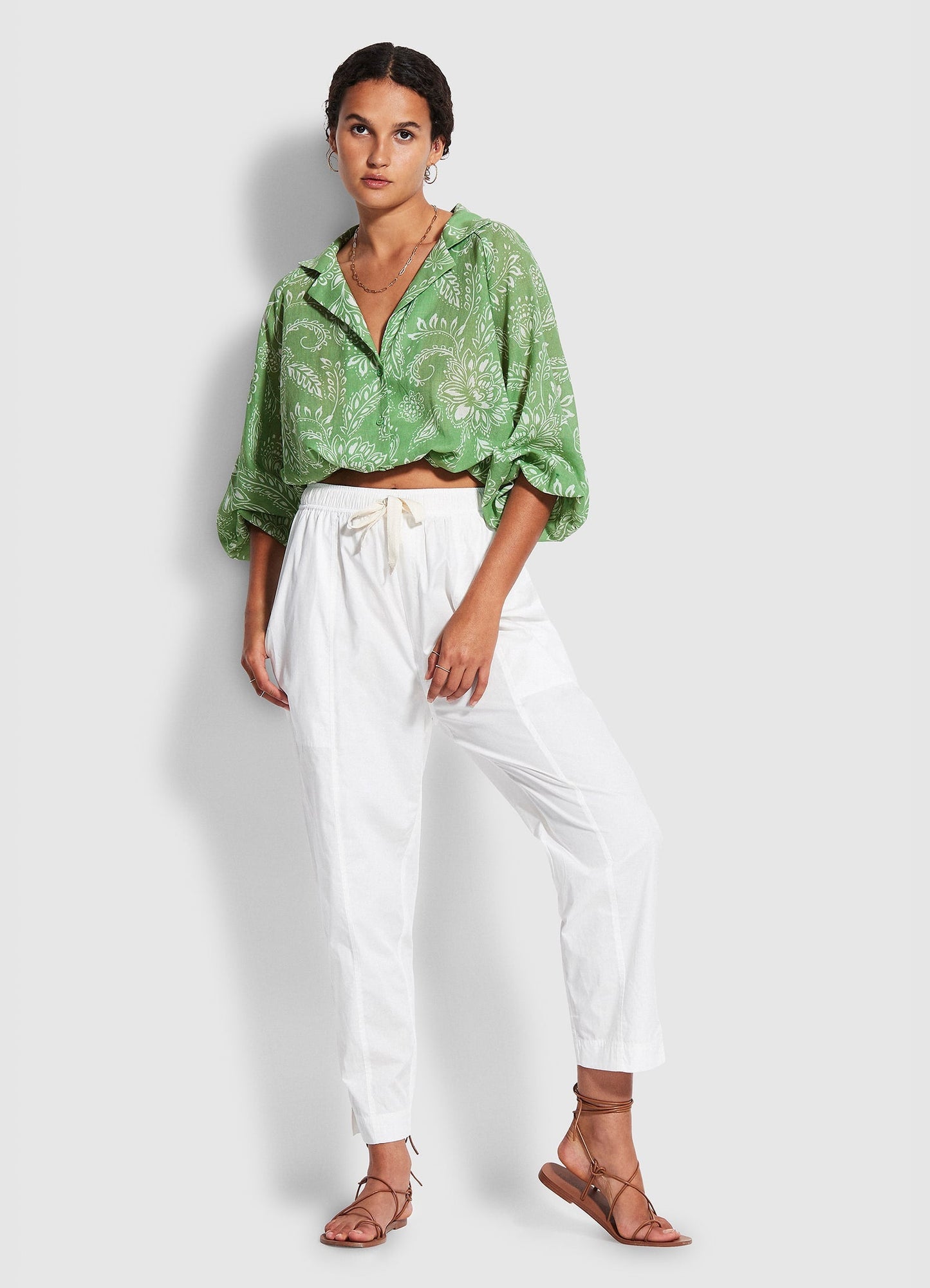  Taper Poplin Pant - White