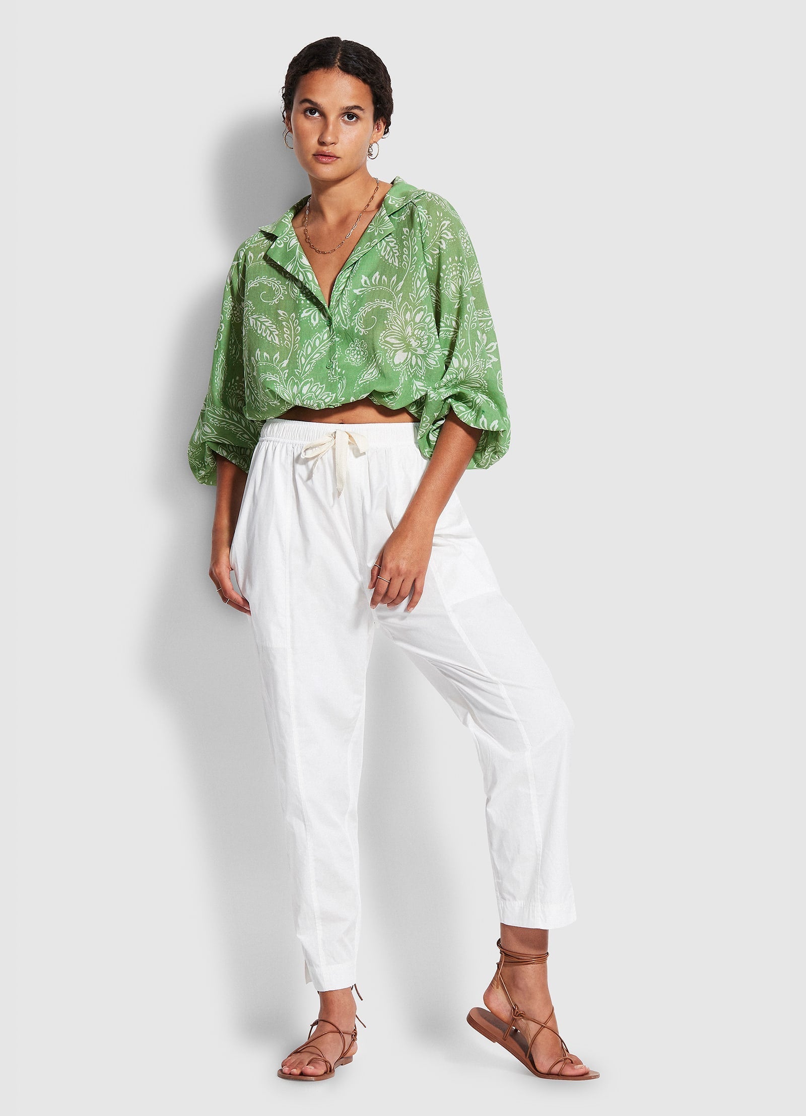  Taper Poplin Pant - White