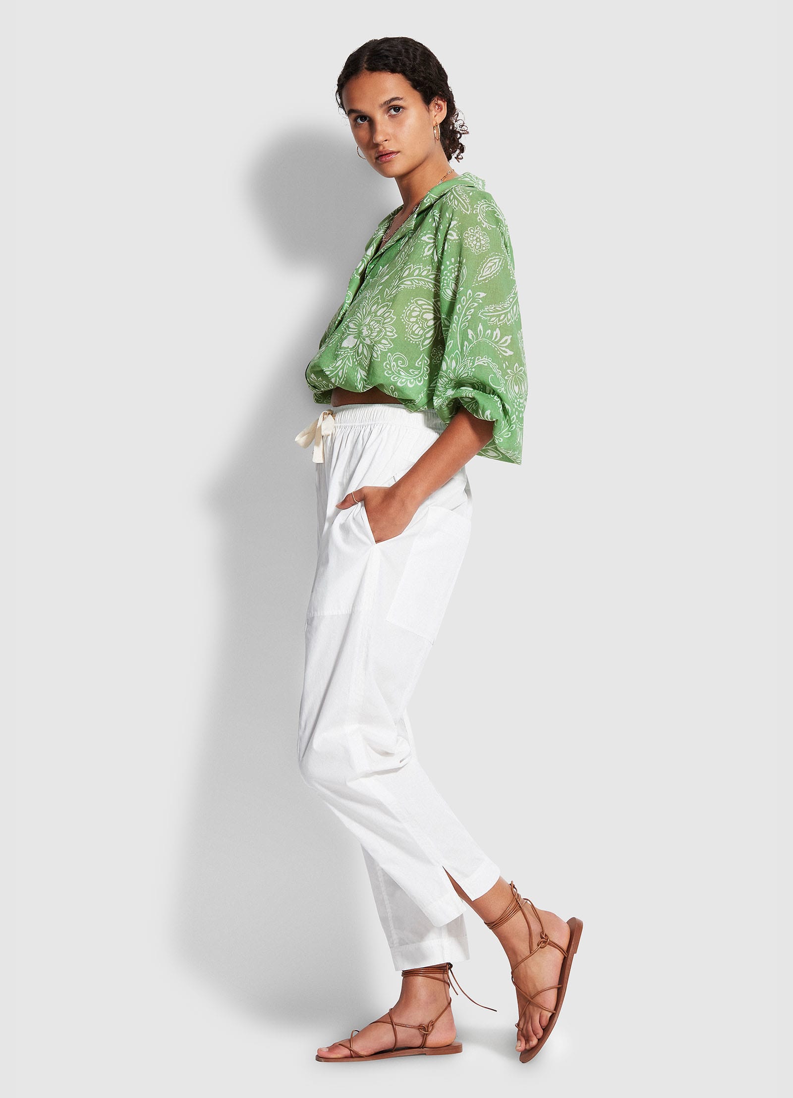  Taper Poplin Pant - White