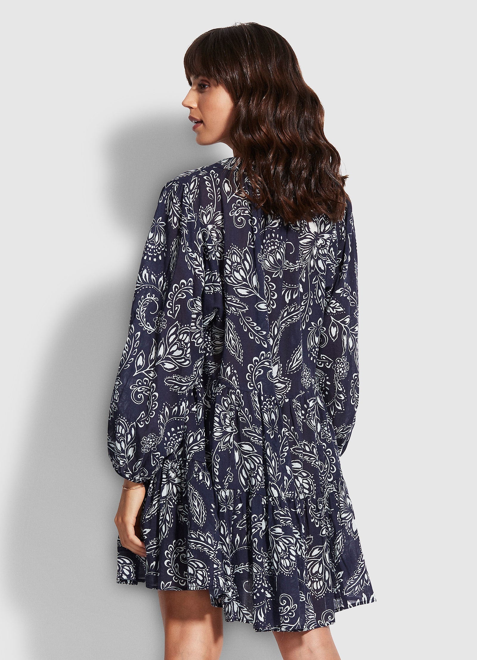  Folklore Tier Dress- True Navy