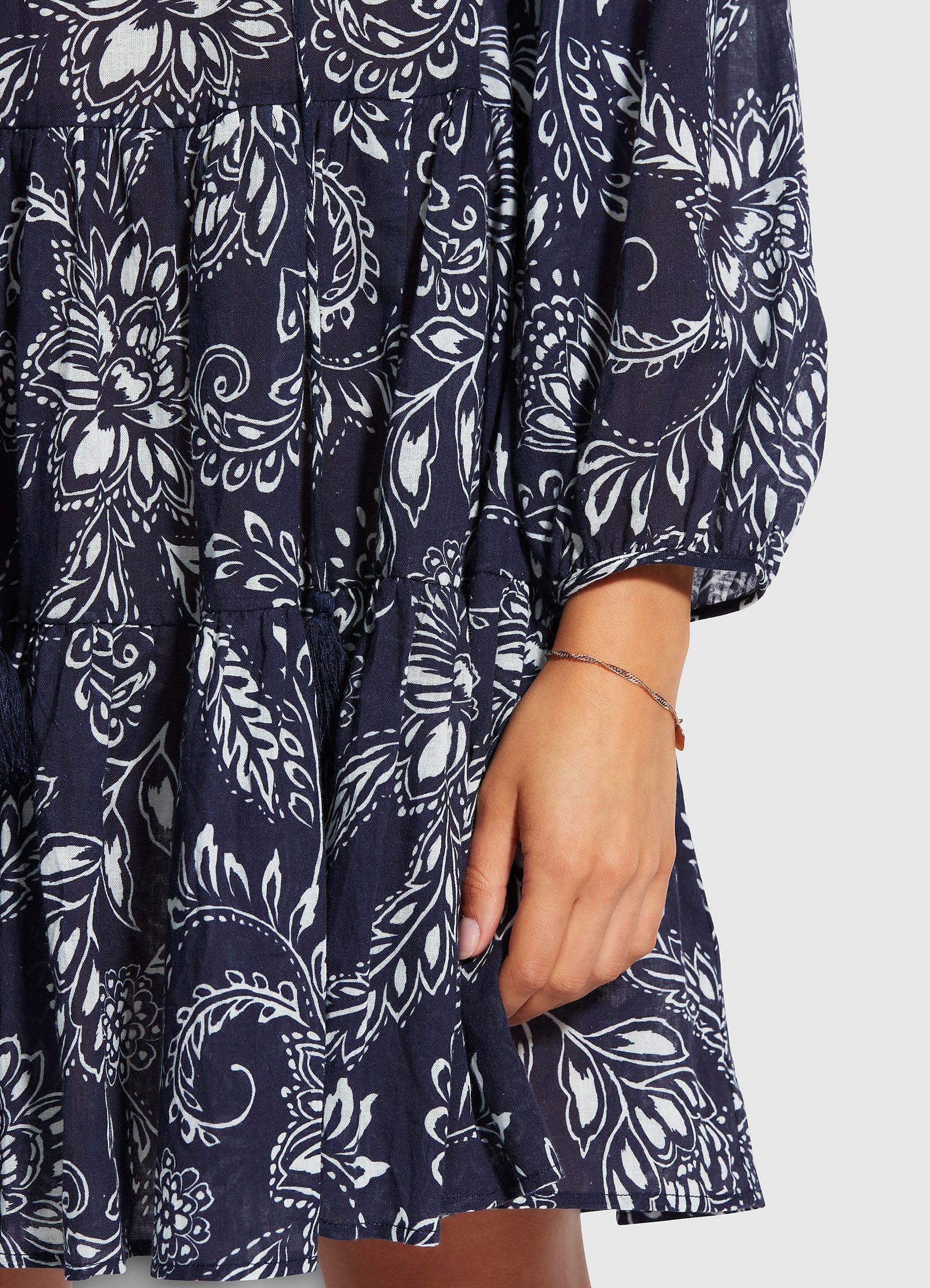  Folklore Tier Dress- True Navy