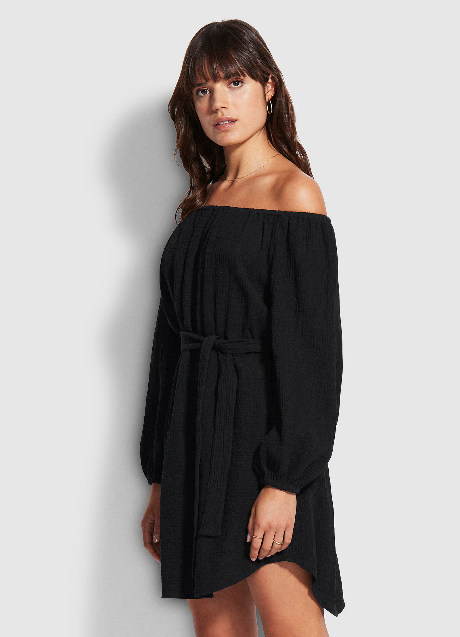  Double Cloth Summer Cover Up- Black