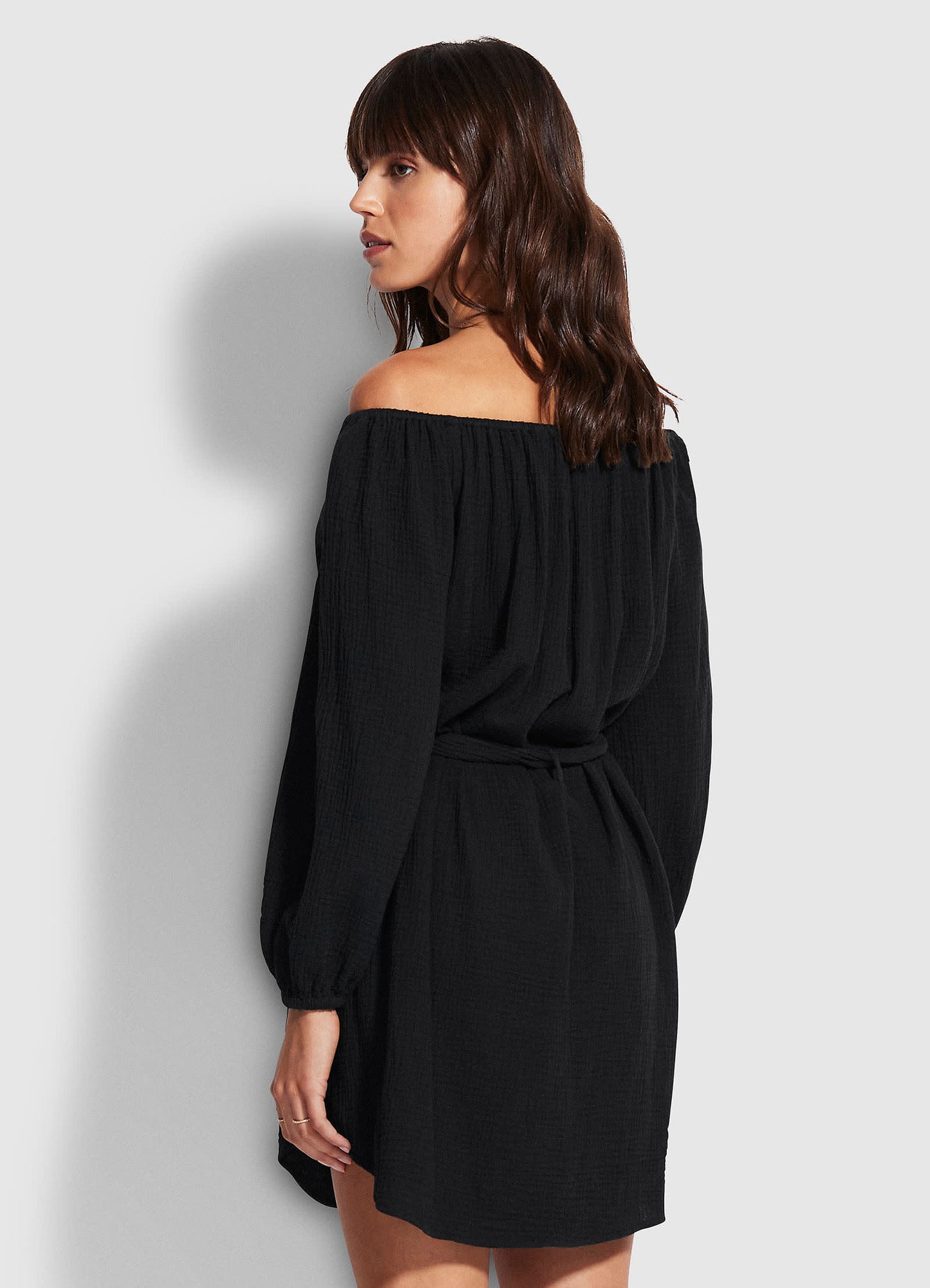  Double Cloth Summer Cover Up- Black