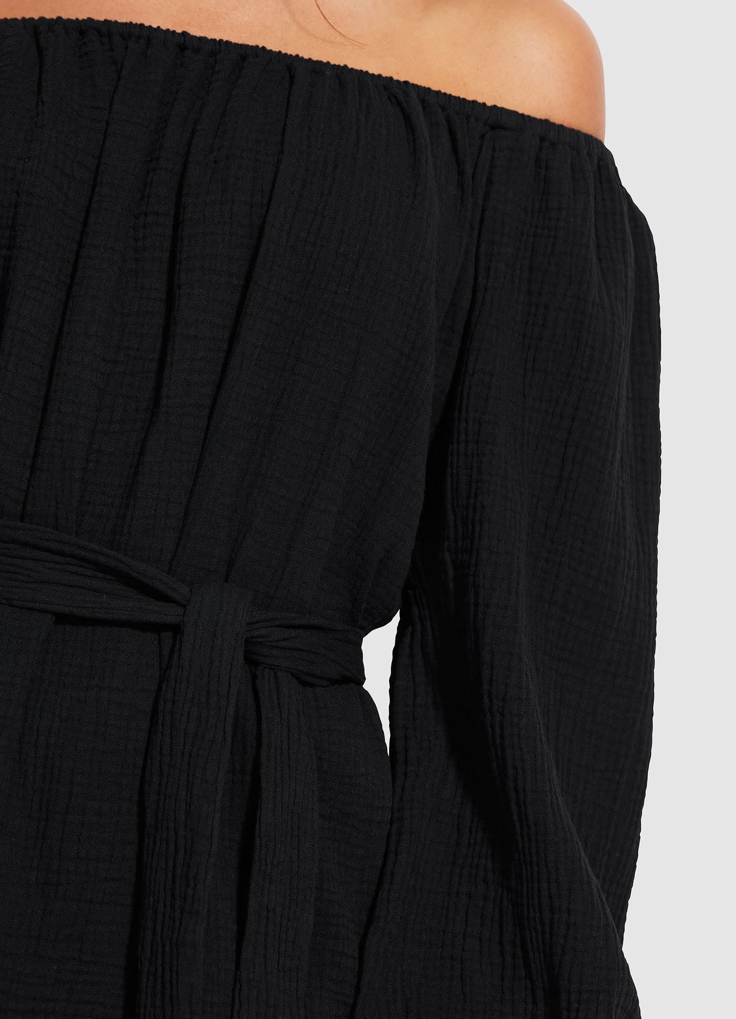  Double Cloth Summer Cover Up- Black