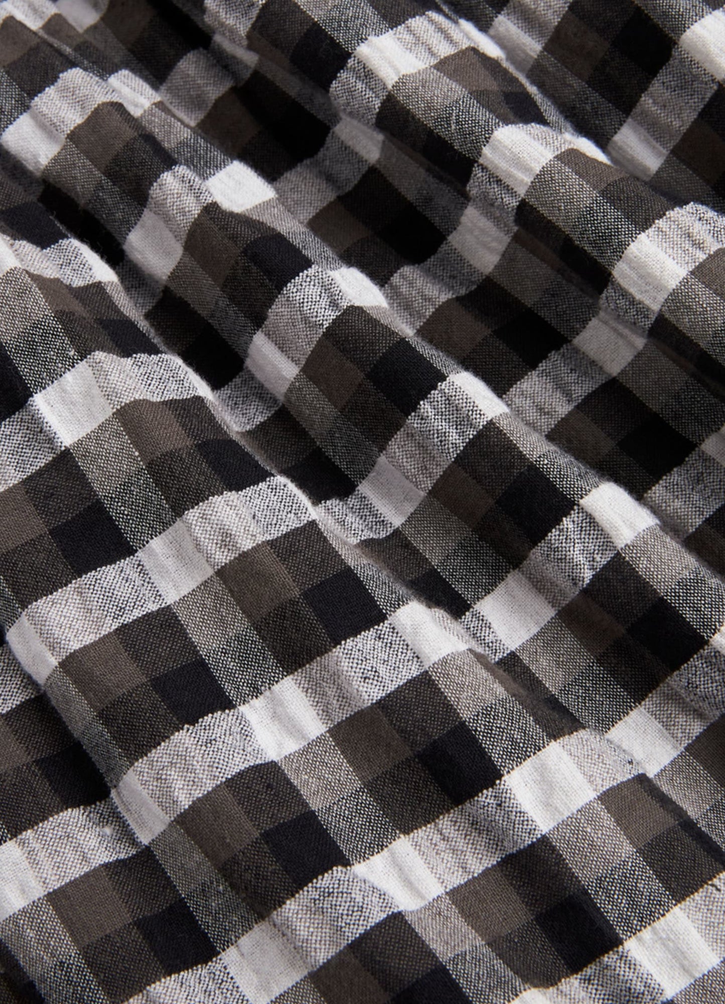  Gingham Tiered Skirt- Black