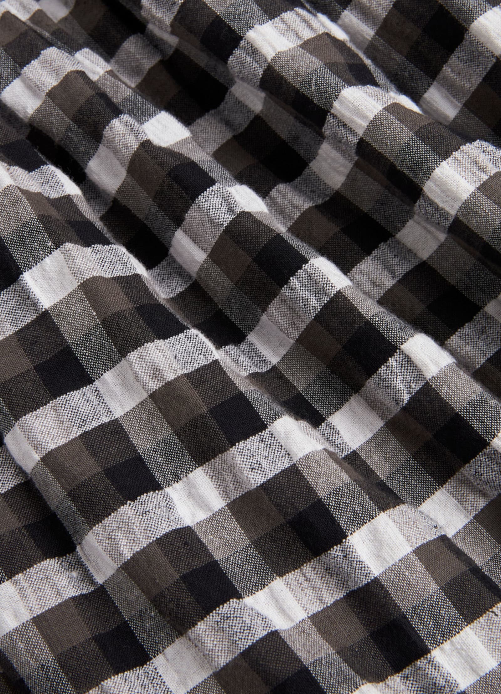  Gingham Tiered Skirt- Black