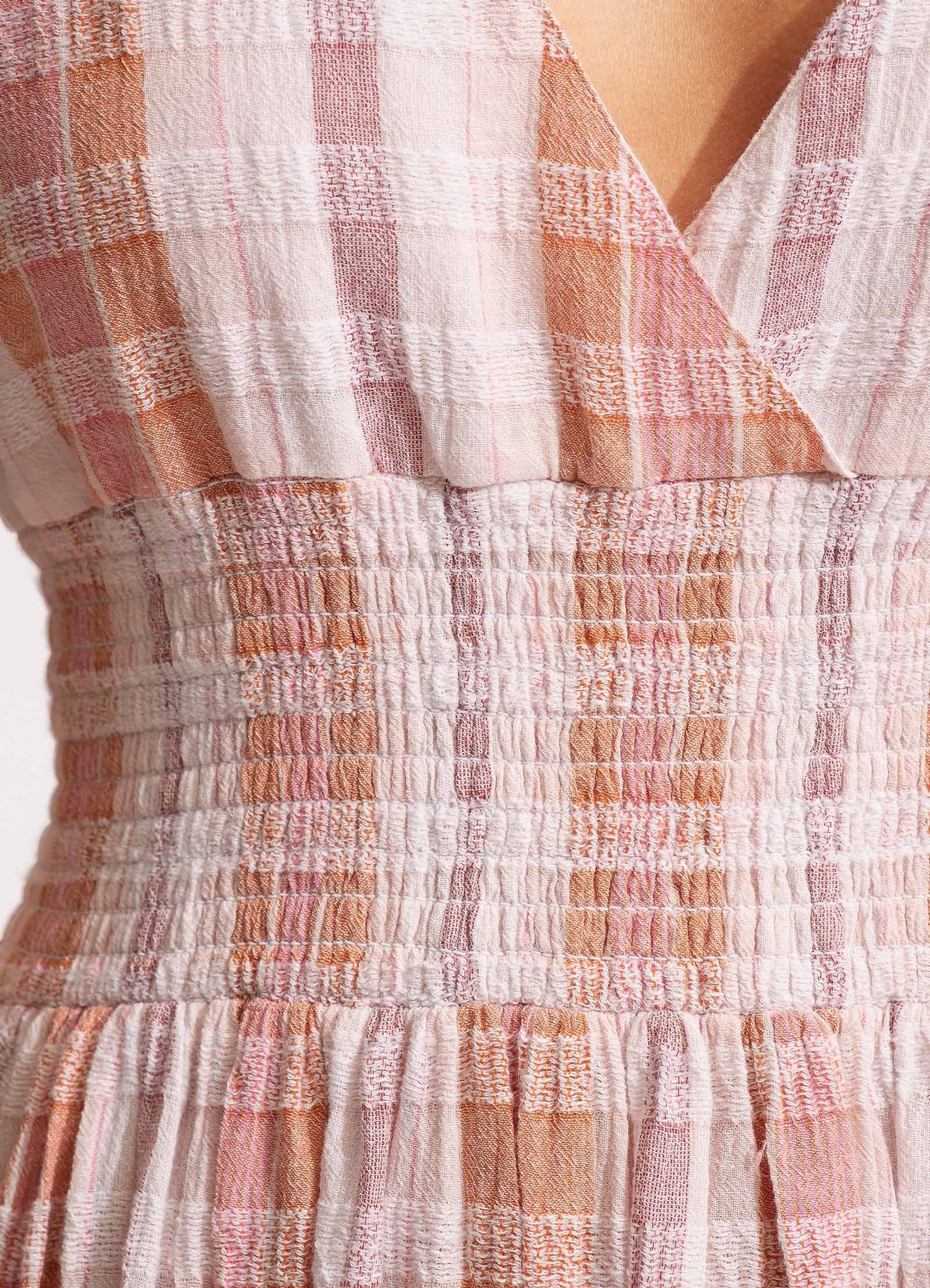  Textured Gingham Maxi Dress - Lilac