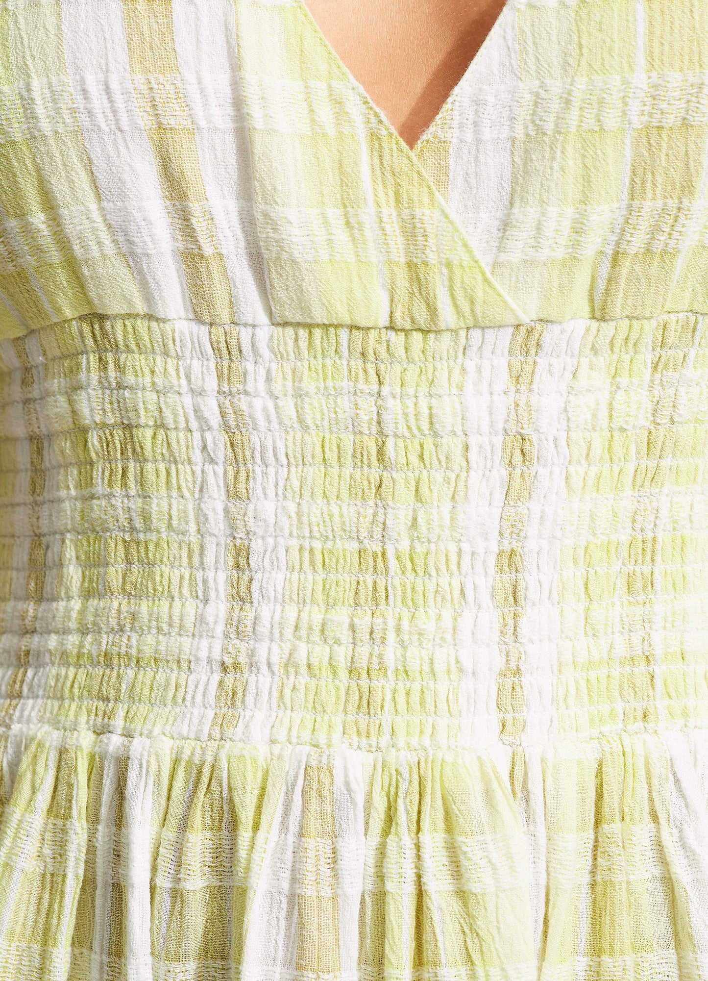 Textured Gingham Maxi Dress - Wild Lime