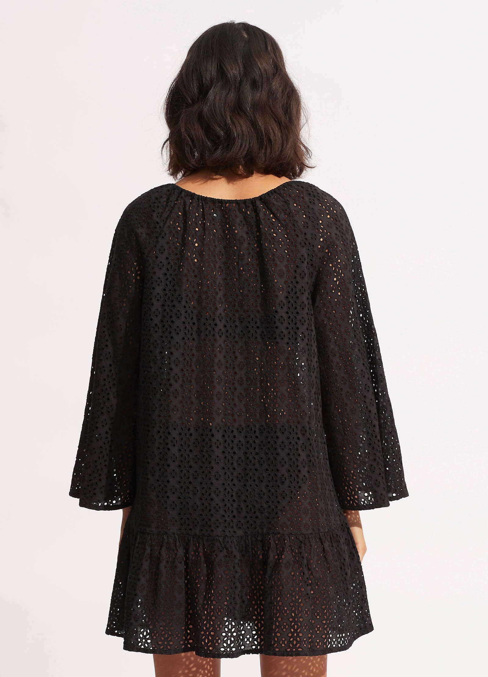  Broderie Anglaise Cover Up - Black