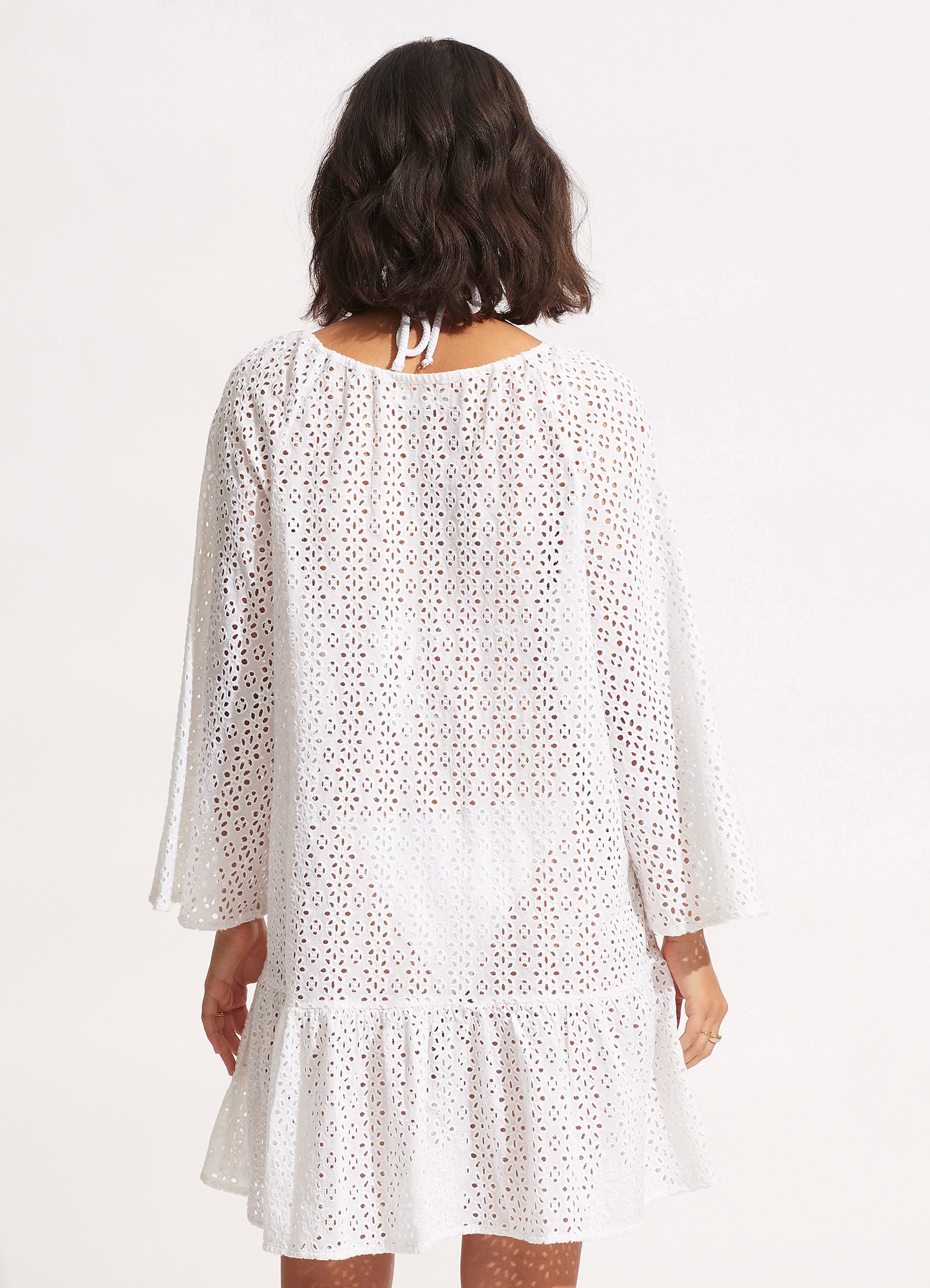  Broderie Anglaise Cover Up - White