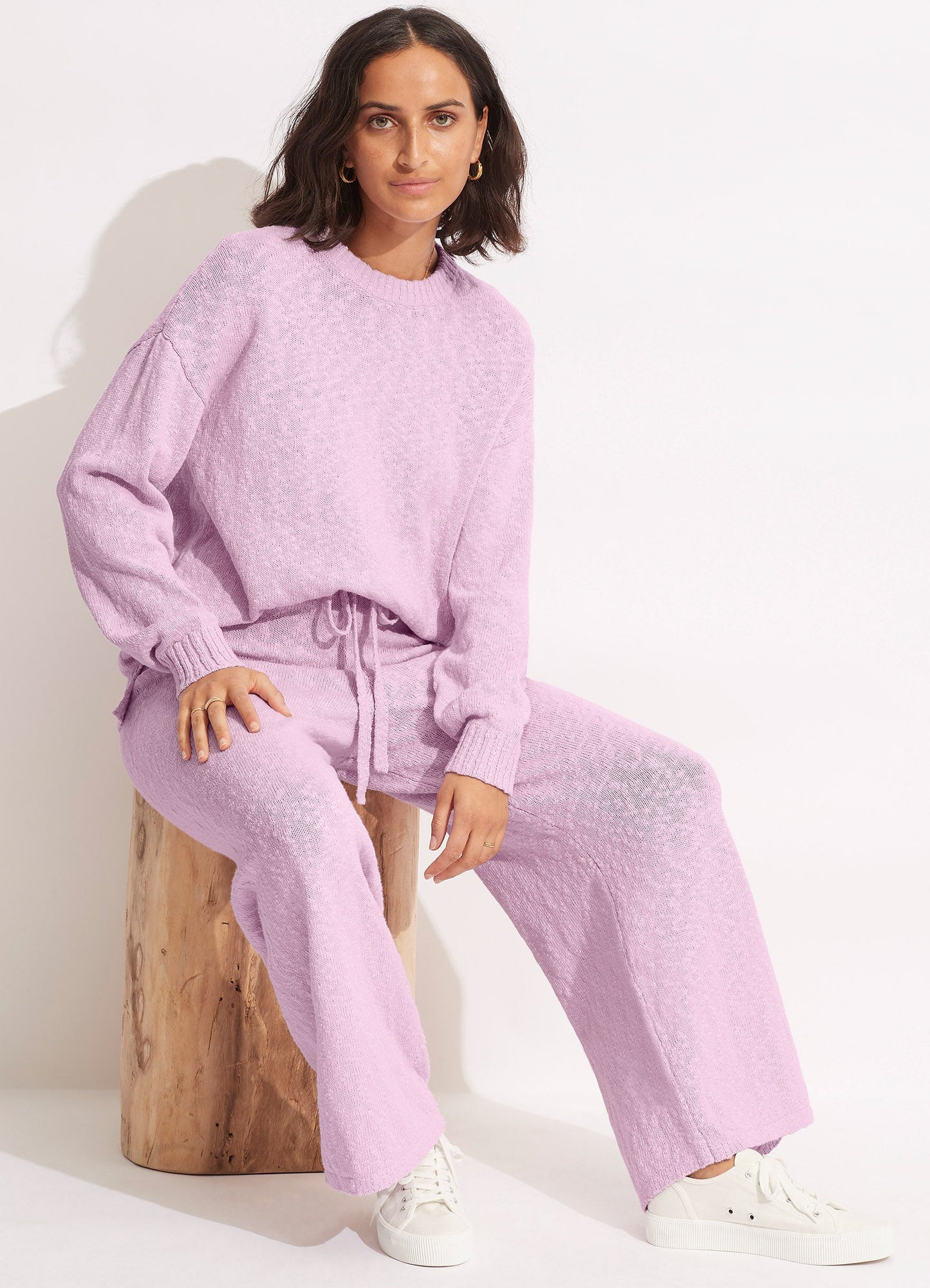  Boucle Knit Pant- Lilac