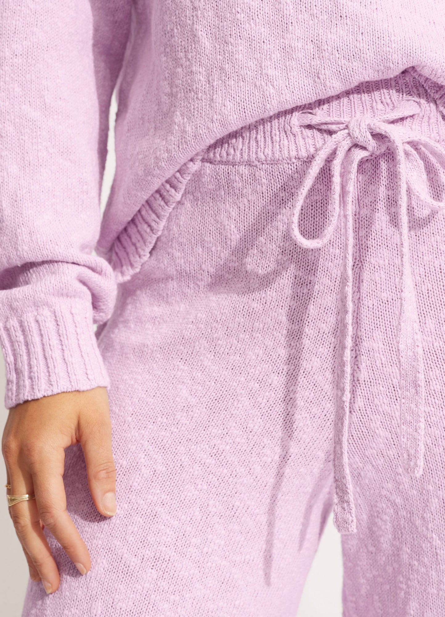  Boucle Knit Pant- Lilac