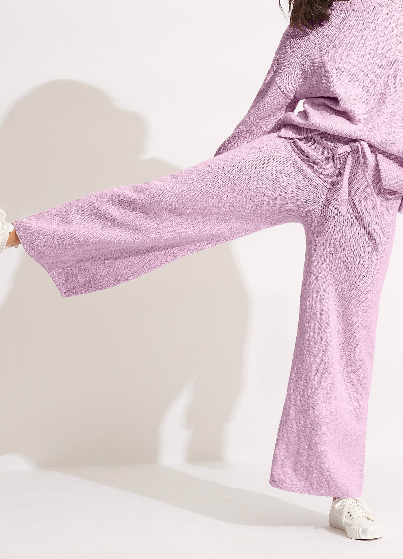  Boucle Knit Pant- Lilac