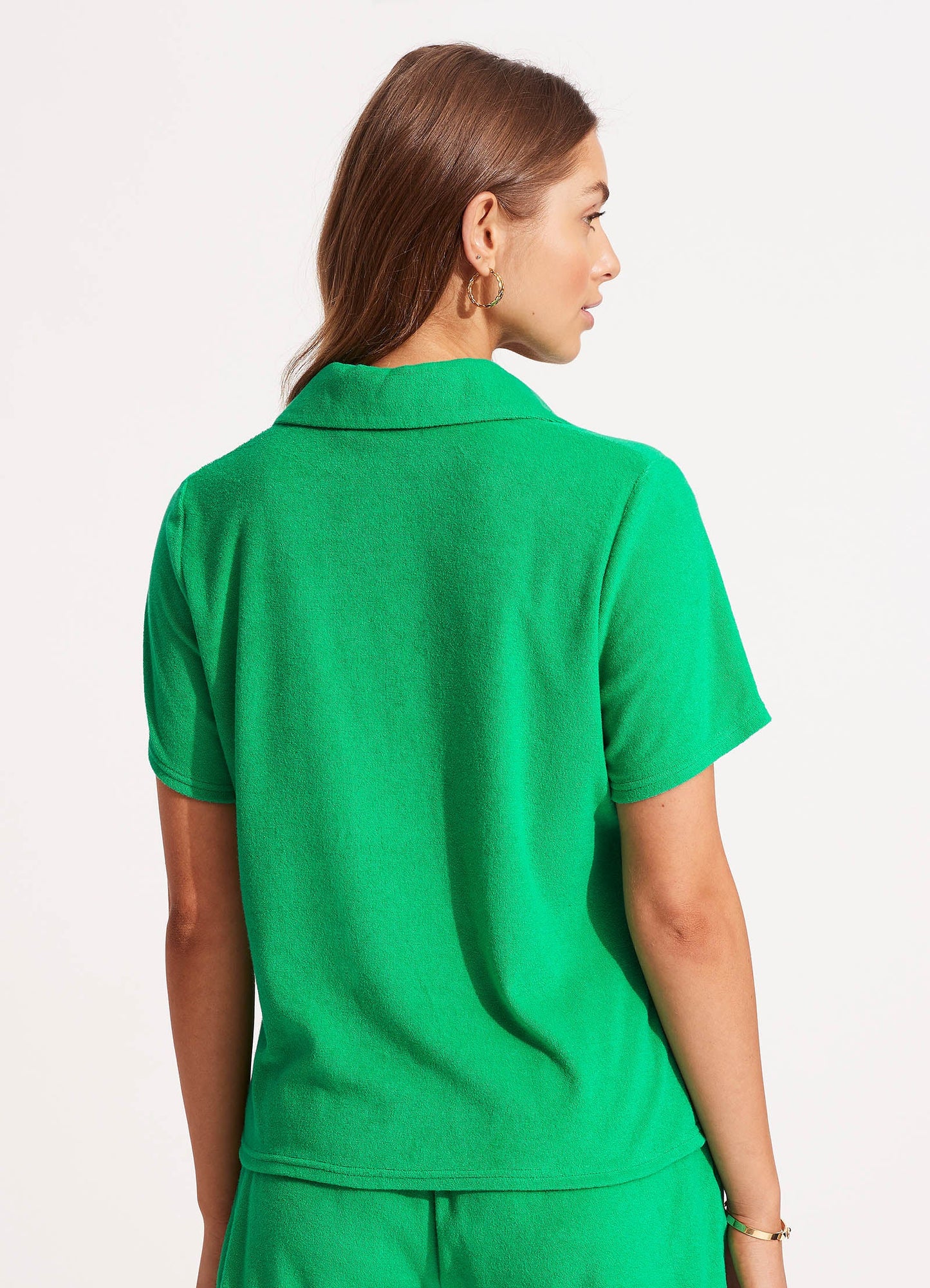  Terry Polo Top - Green