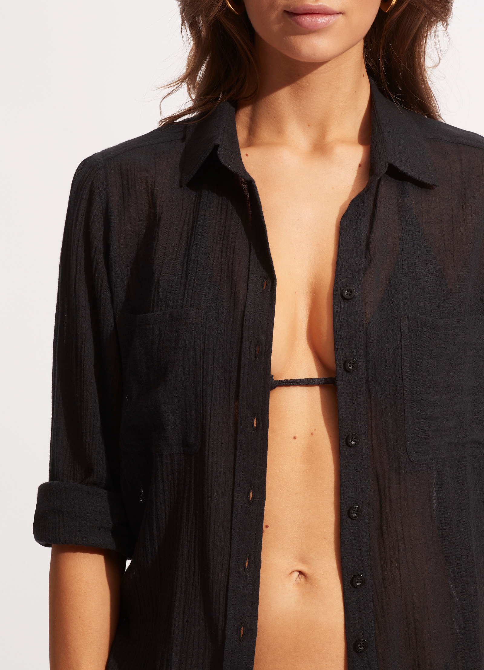 Breeze Beach Shirt - Black