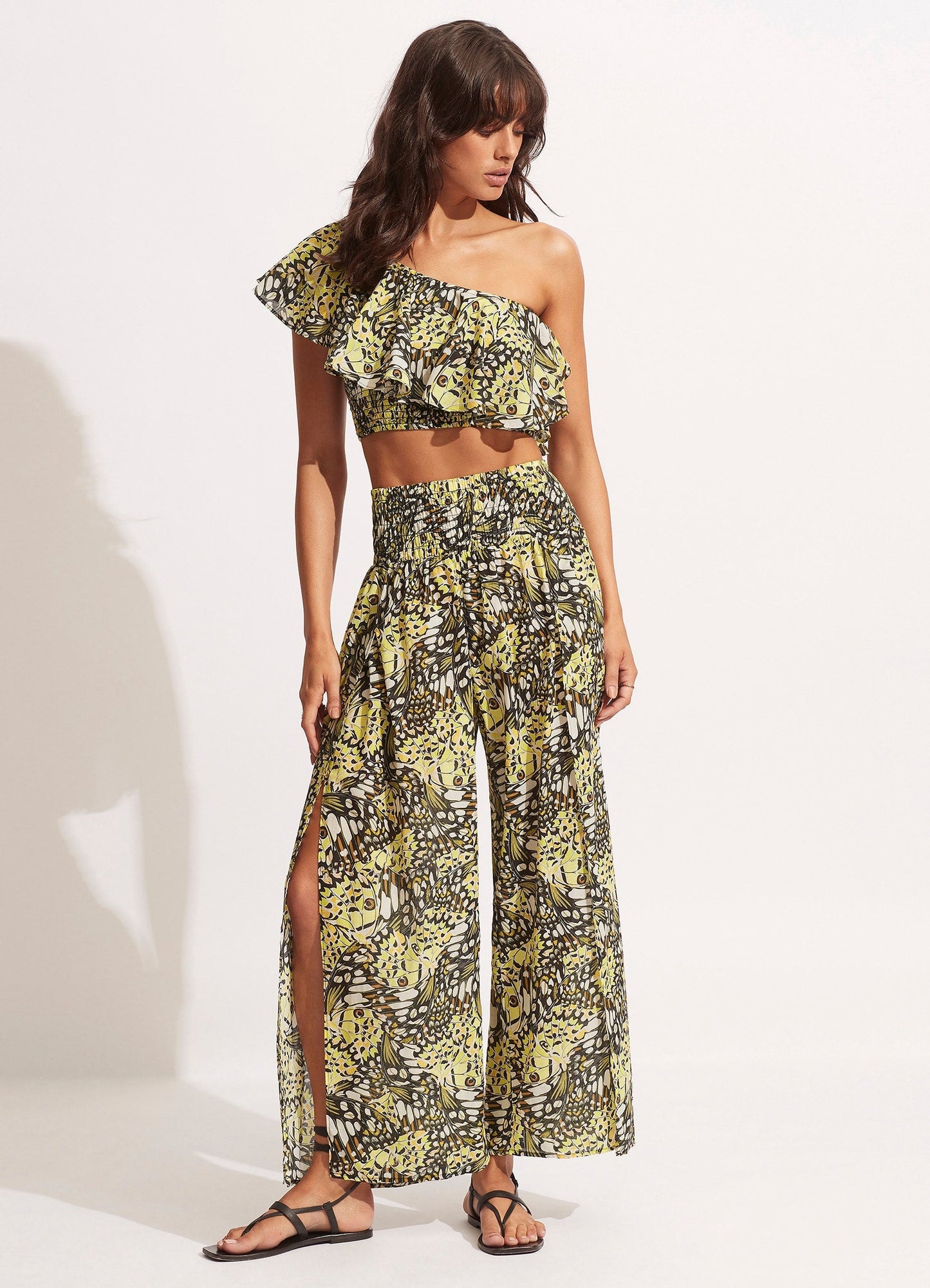  Take Flight Shirring Pant - Wild Lime