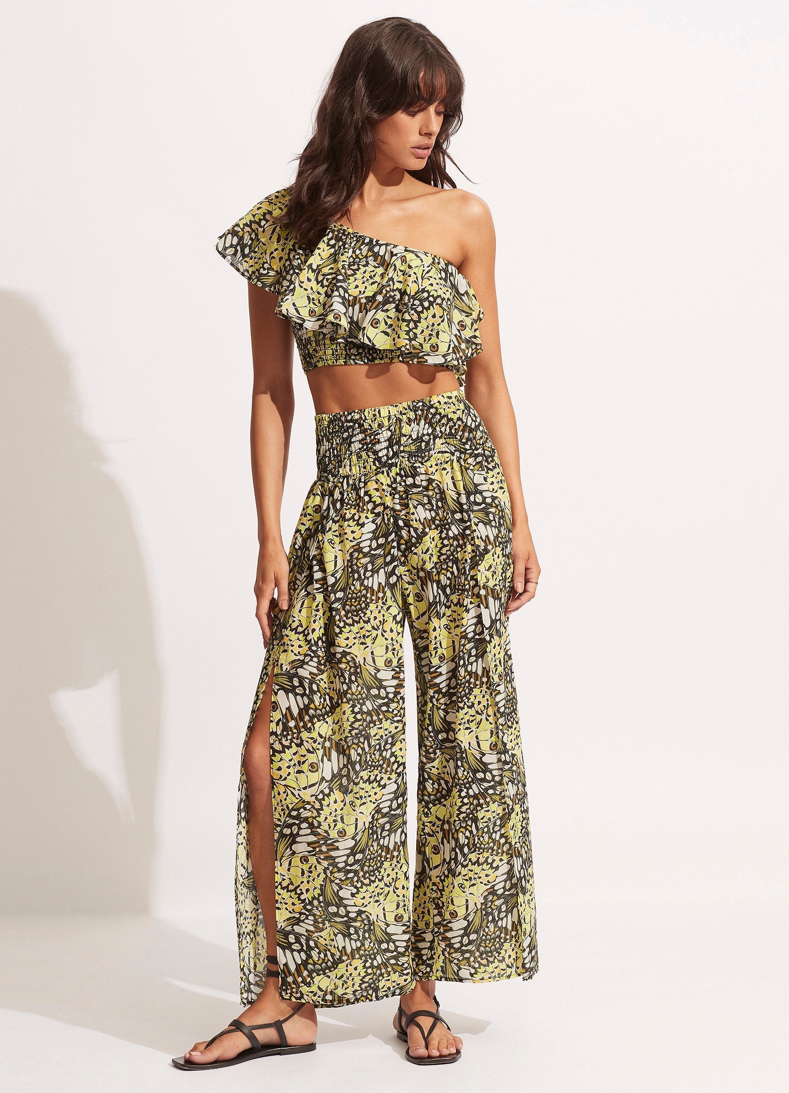  Take Flight Shirring Pant - Wild Lime