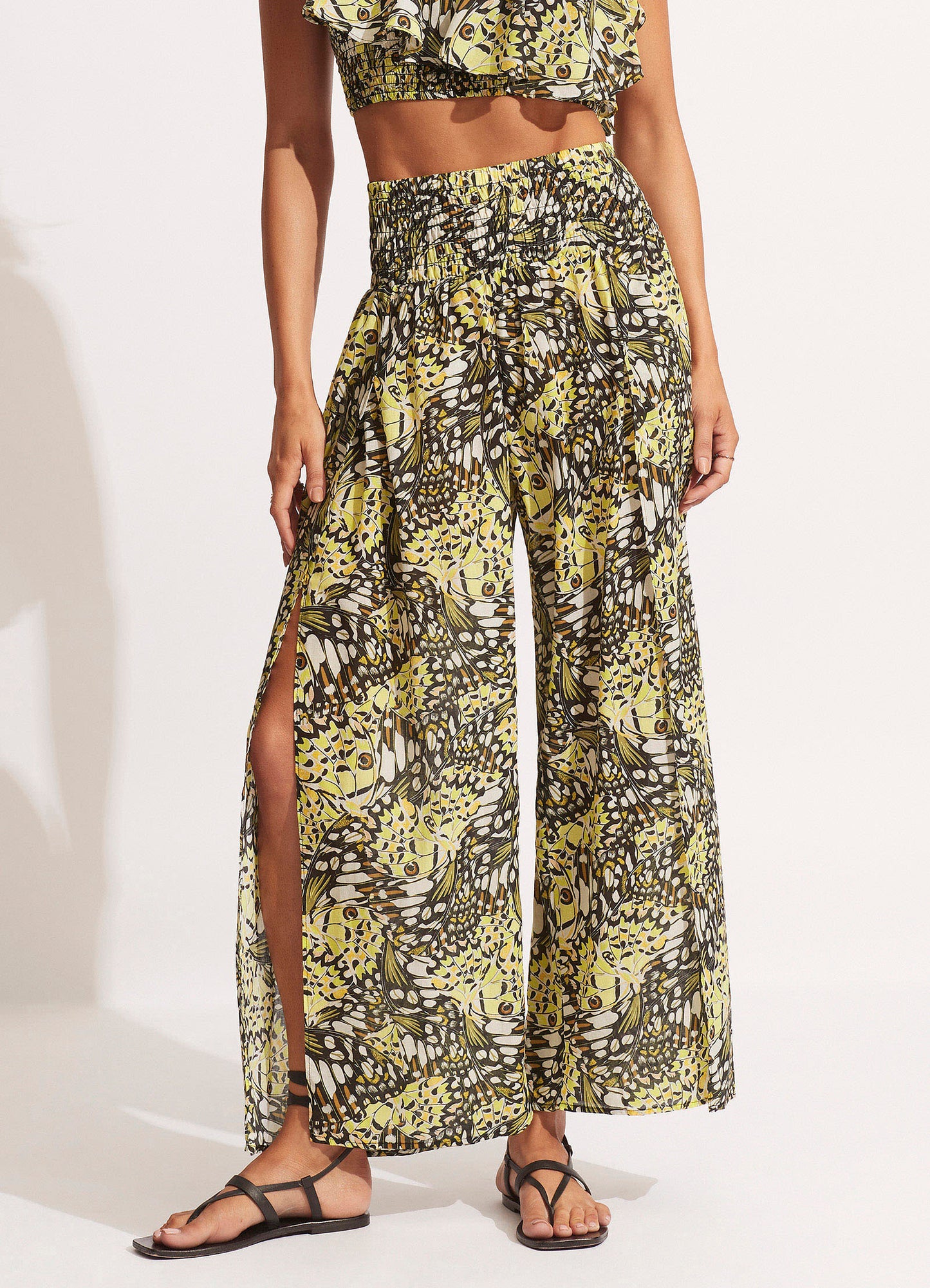  Take Flight Shirring Pant - Wild Lime