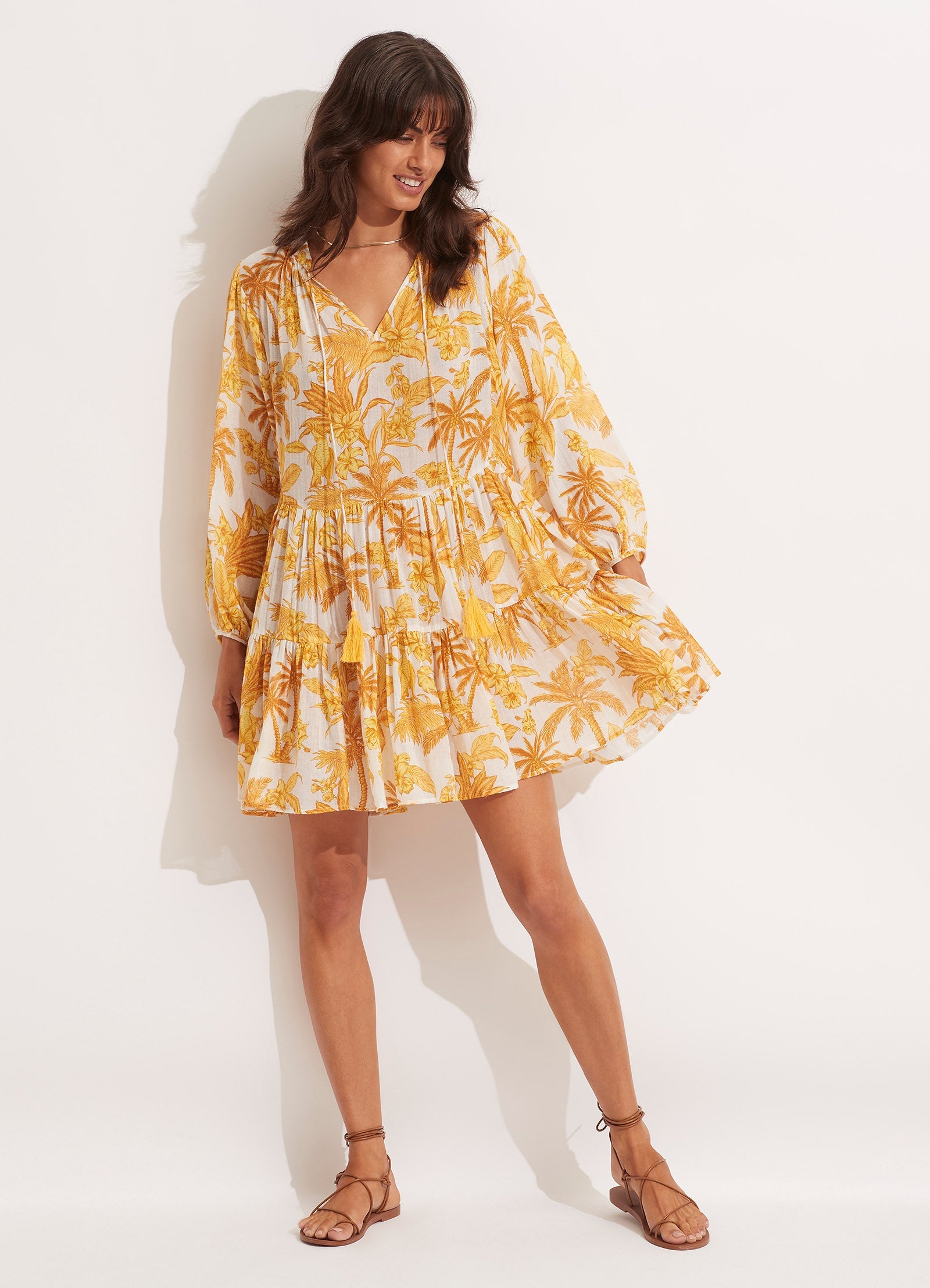  Castaway Tier Dress - Tuscan Sun