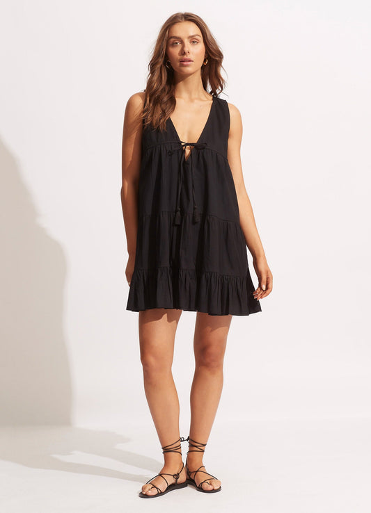  Sunbreak Poplin Dress - Black