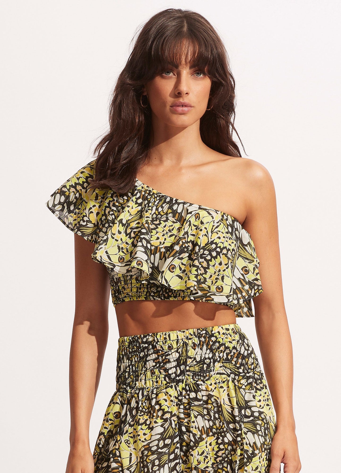  Take Flight One Shoulder Top - Wild Lime