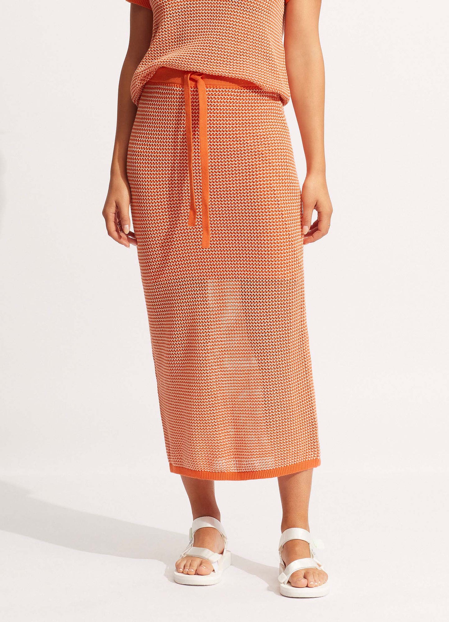  Sunray Knit Skirt - Mandarin