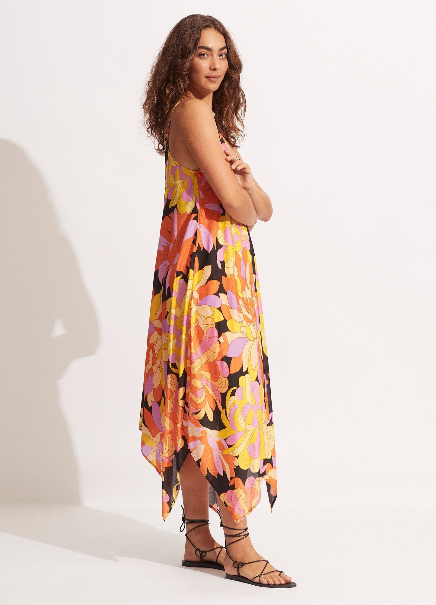  Palm Springs Scarf Dress - Black