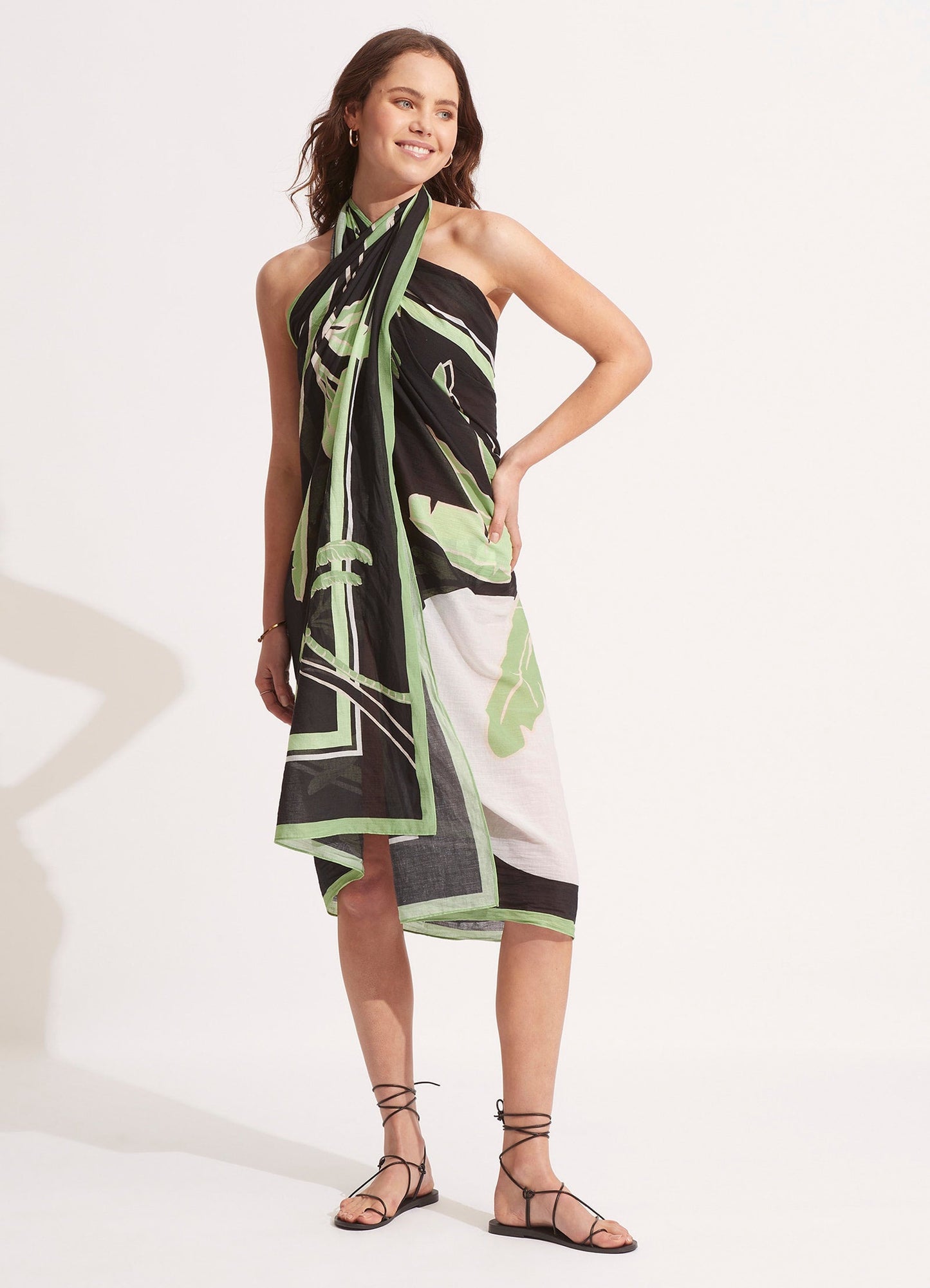  Palm Paradise Pareo - Black