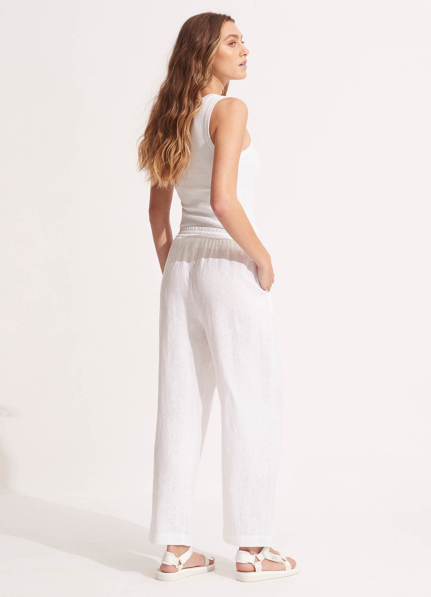  Linen Pant - White