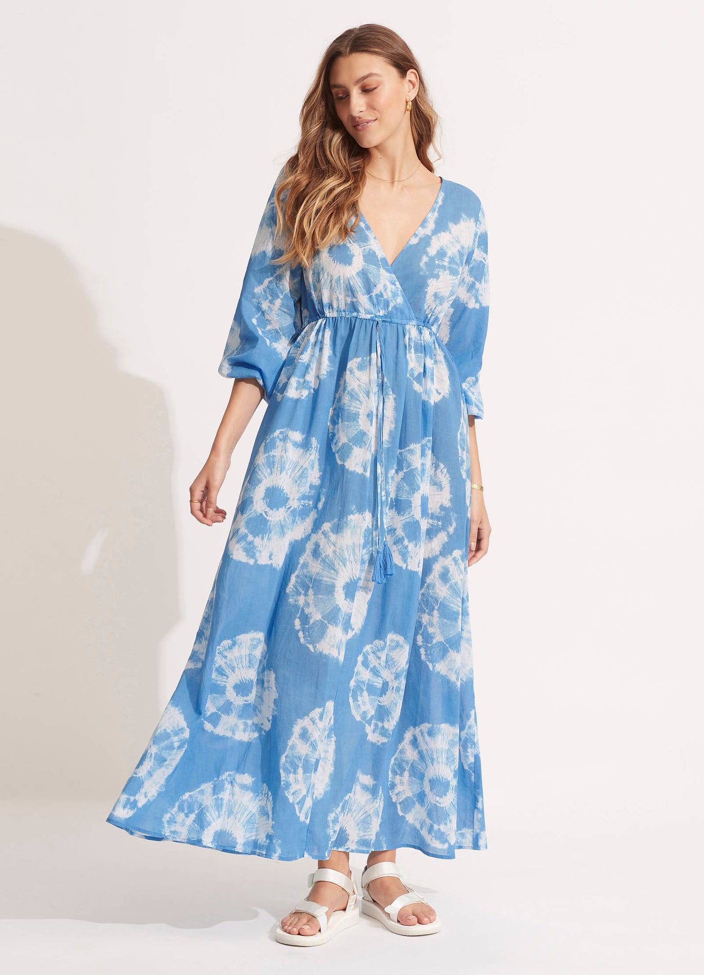  Tie Dye Maxi Dress - Azure