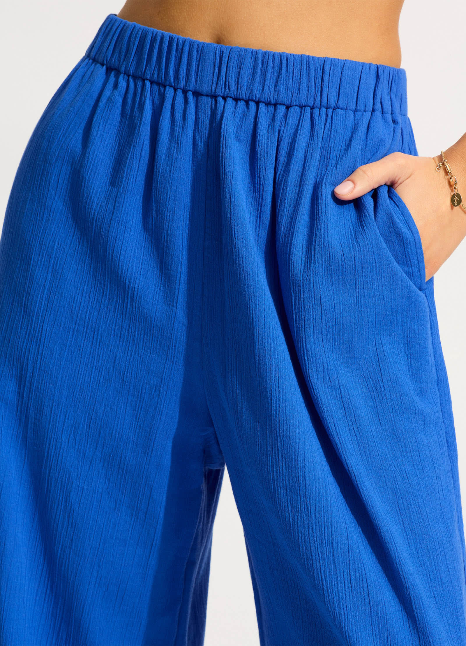 Crinkle Beach Pant - Azure