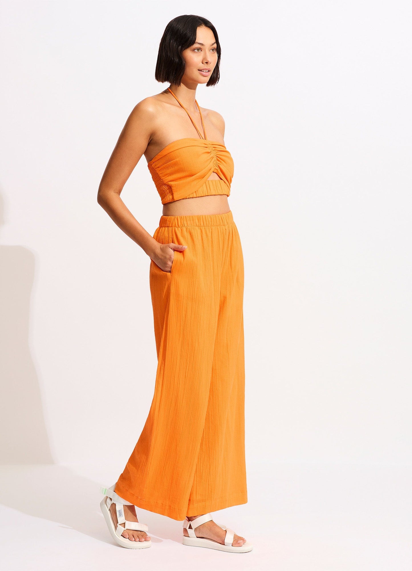  Crinkle Beach Pant - Mandarin